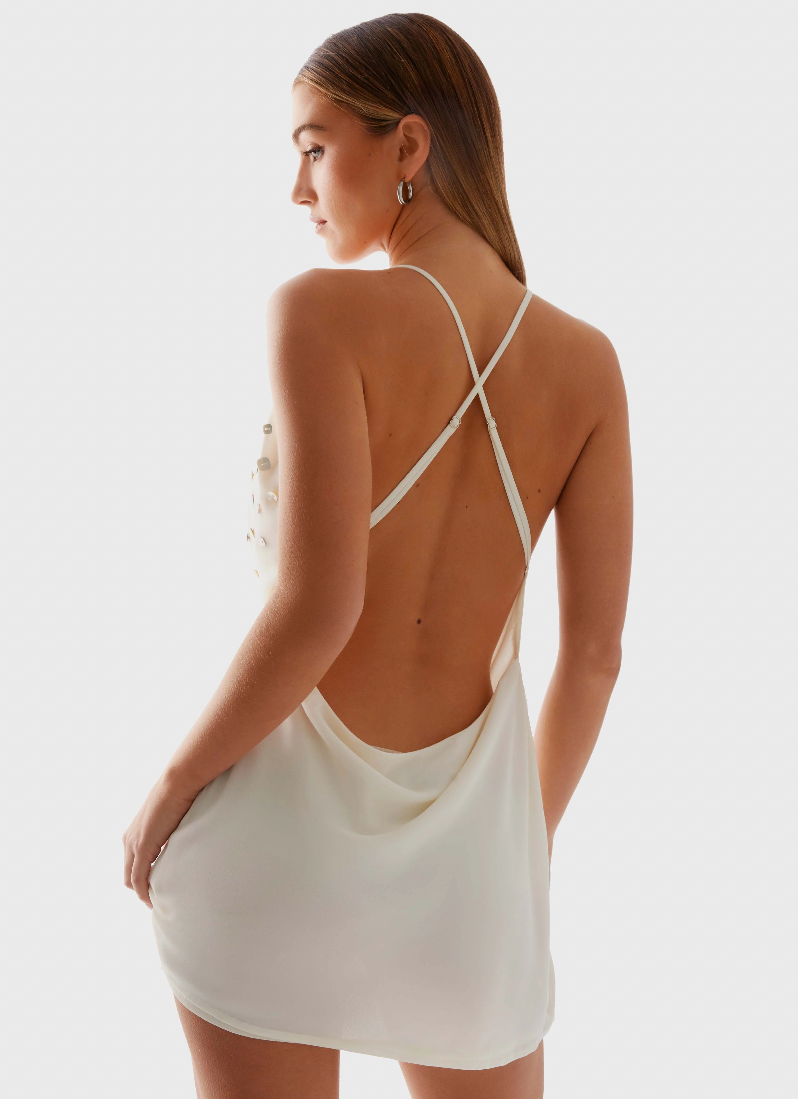 Chic Style Detachable-Detail Renegade Feeling Mini Dress - Muted Yellow