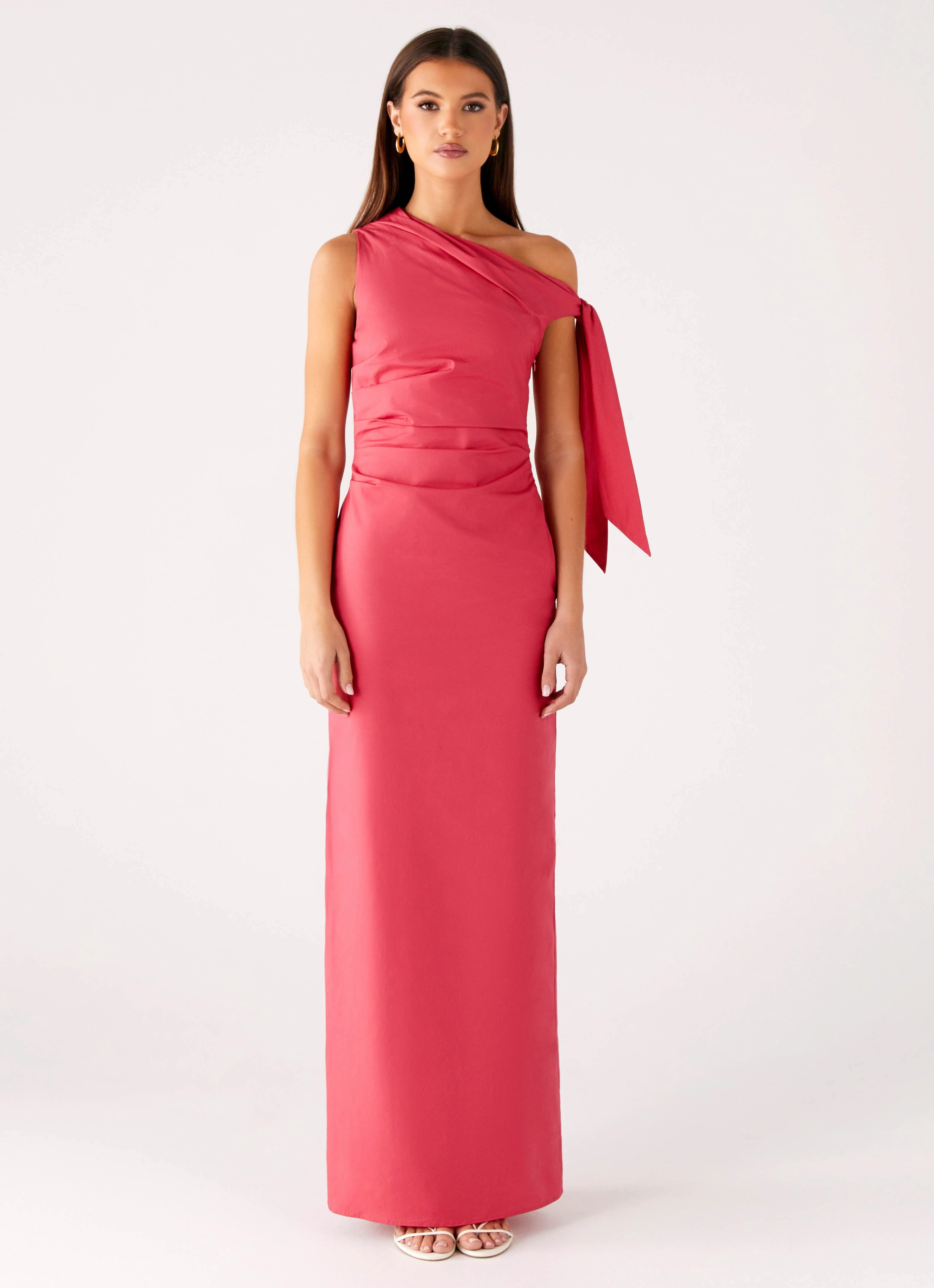 Marella Maxi Dress - Coral Smart and Relaxed Guest Shine