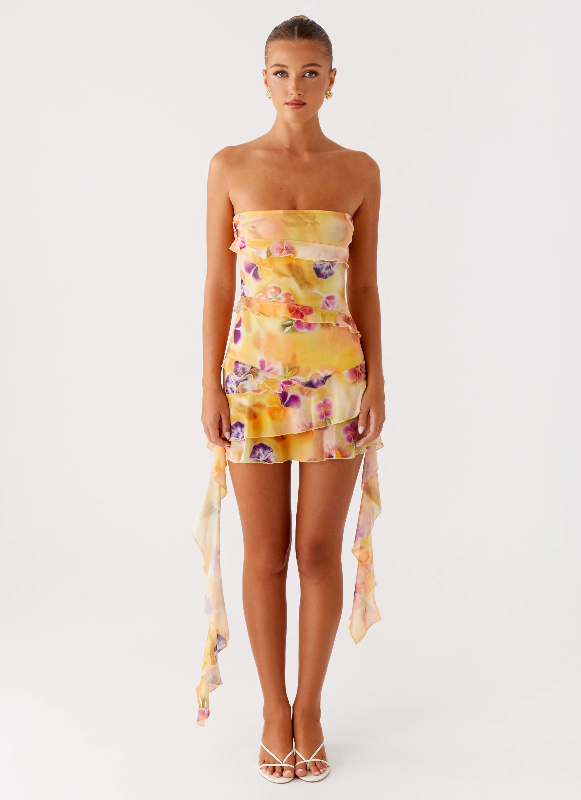 Natural Flow Romantic Soft Macey Mini Dress - Sunburst Floral