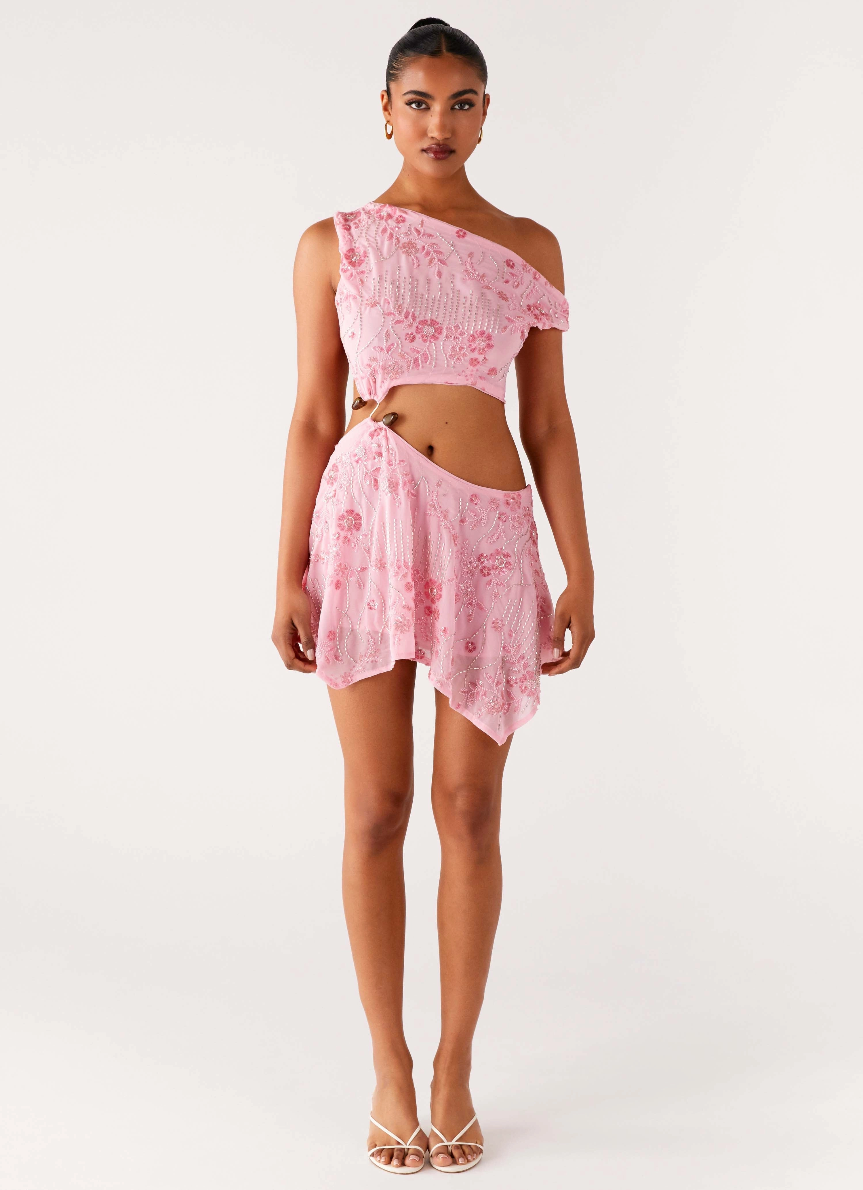 Aletta Sequin Mini Dress - Pink Love Soft