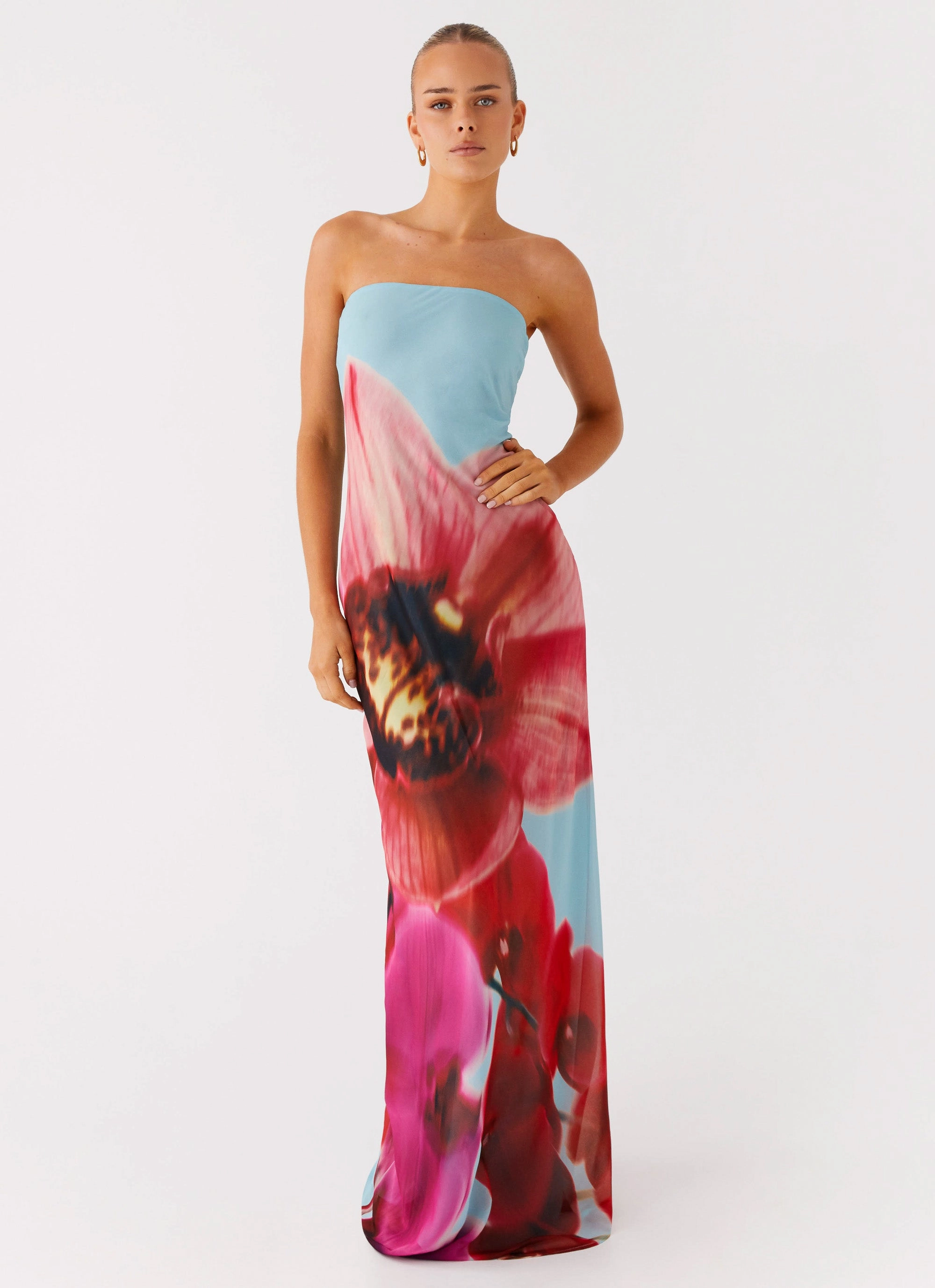 Sharp Look Sleek Feel Amelle Maxi Dress - Turquoise Bloom