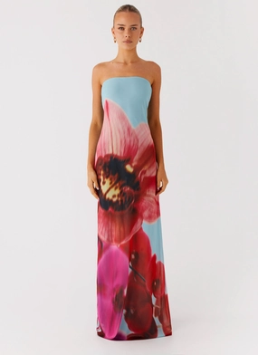 Amelle Maxi Dress - Turquoise Bloom Classic structured dress