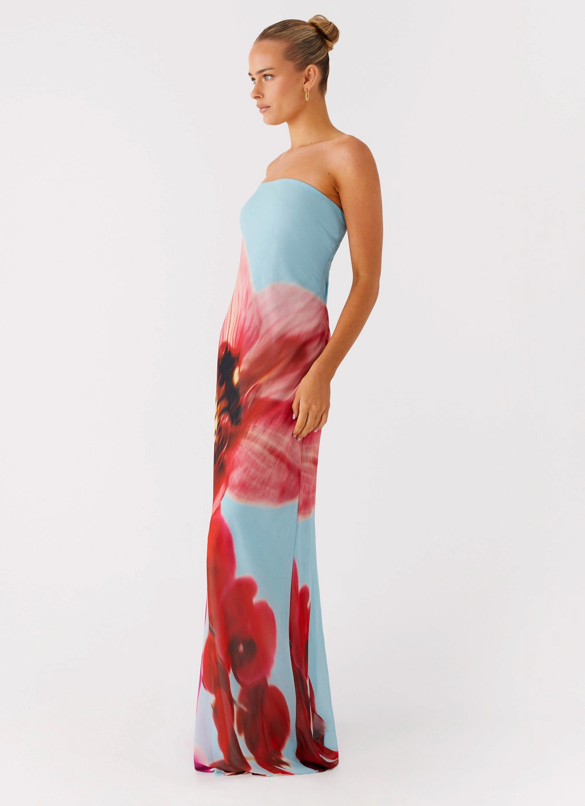 Amelle Maxi Dress - Turquoise Bloom Comfortable fit for outings Warm-Layer