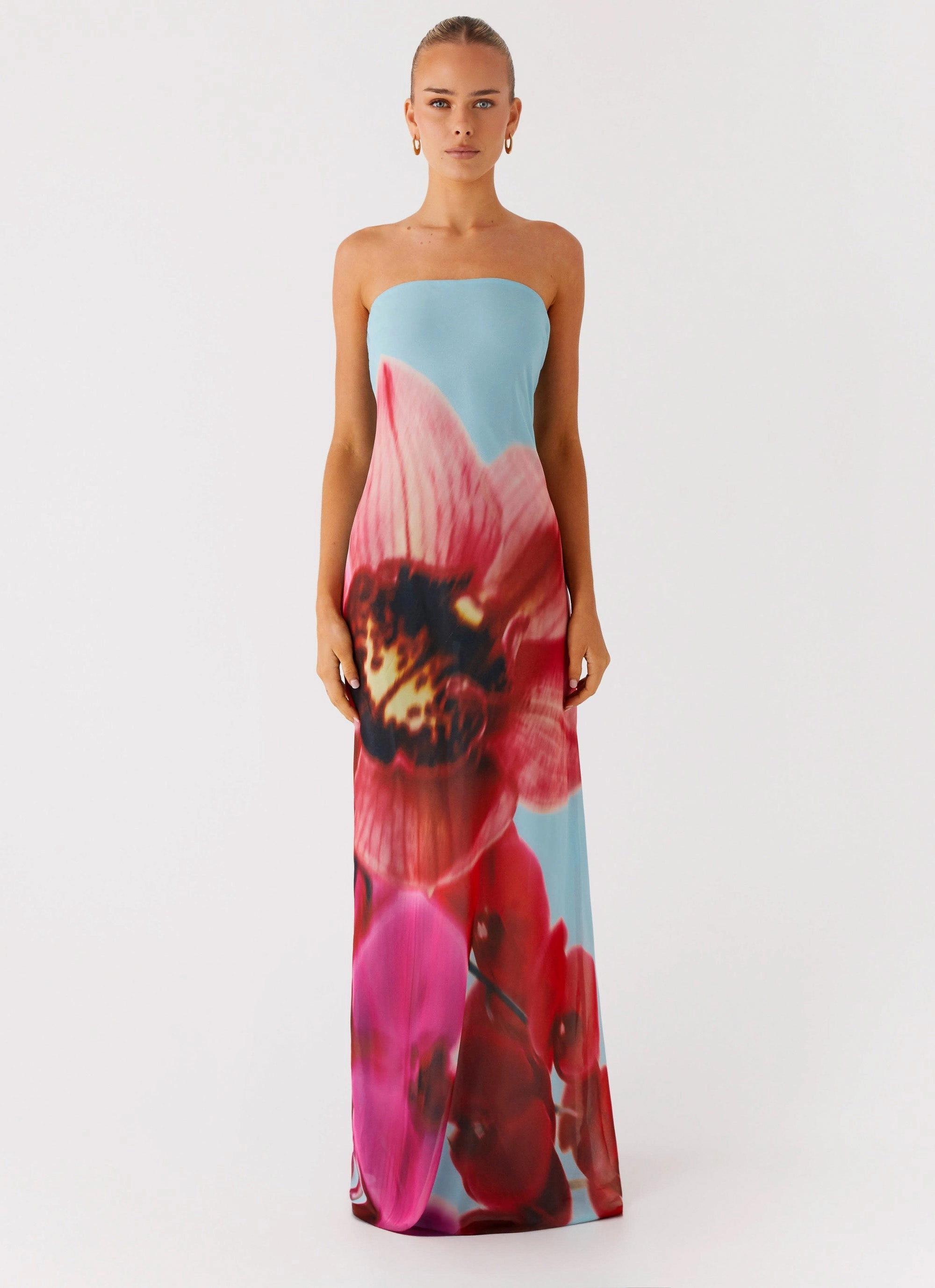 Amelle Maxi Dress - Turquoise Bloom Flattering Shape Design Comfy Comfort