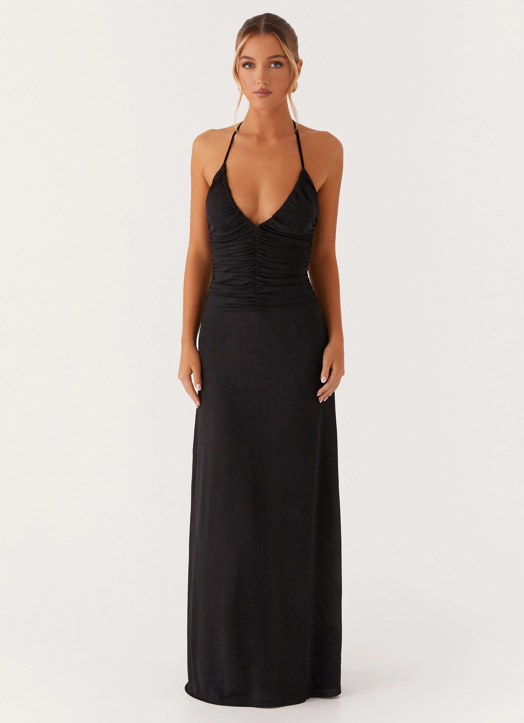 Light Volume Natural Fit Kansas Maxi Dress - Black