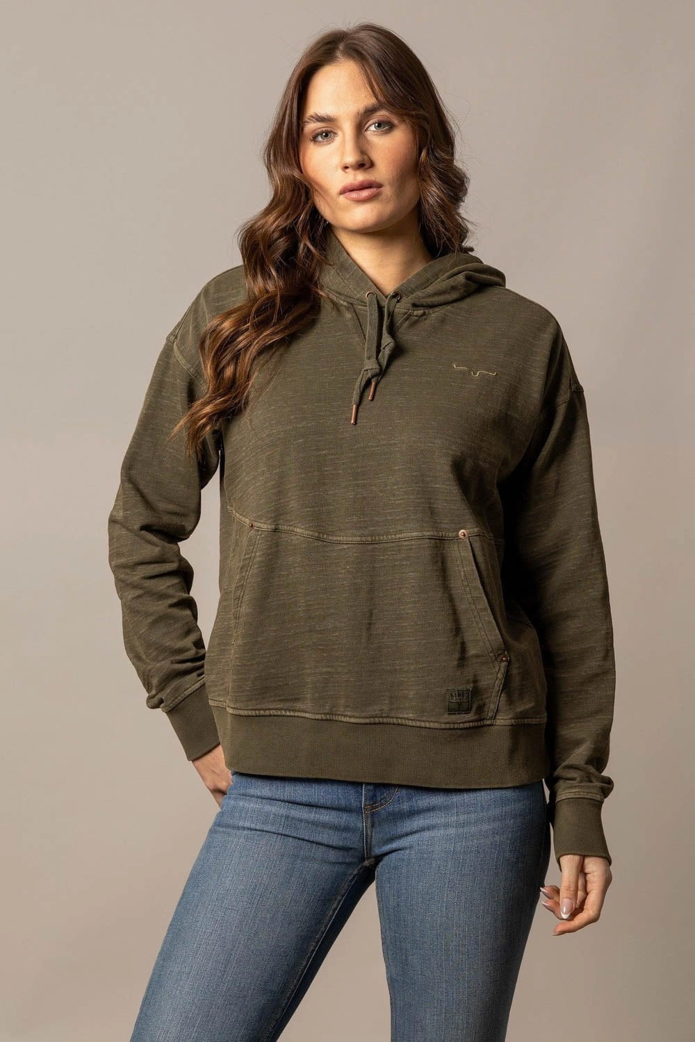 Kimes Ranch Womens Tess Western Pine Cotton Blend Hoodie MultiPocket Configuration