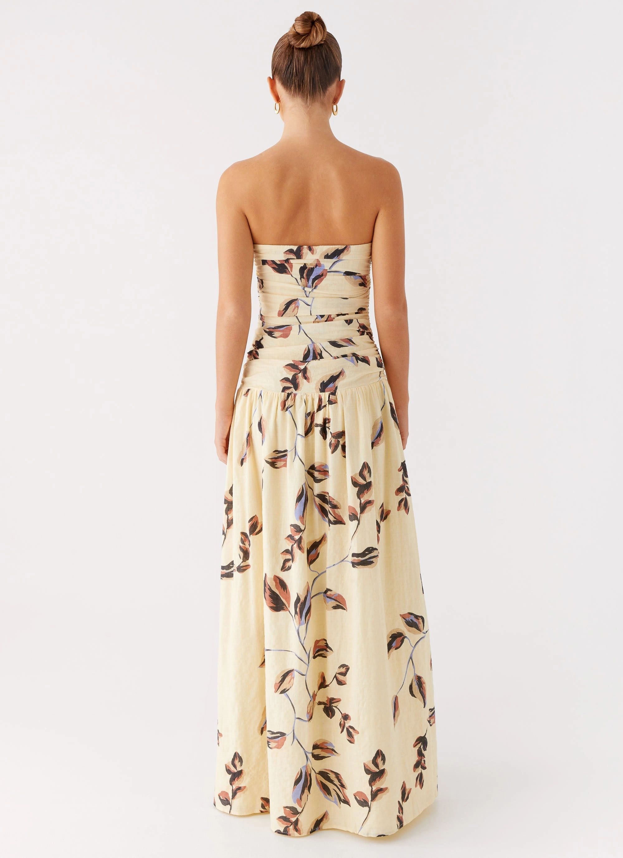 Style Base Natural Silhouette Rhea Ruched Maxi Dress - Buttercream Bliss