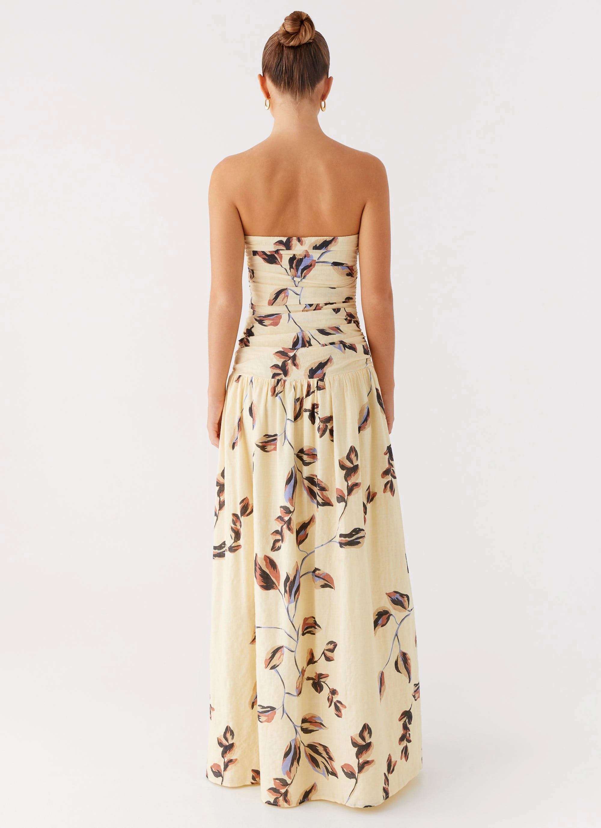 Casual maxi dress Rhea Ruched Maxi Dress - Buttercream Bliss