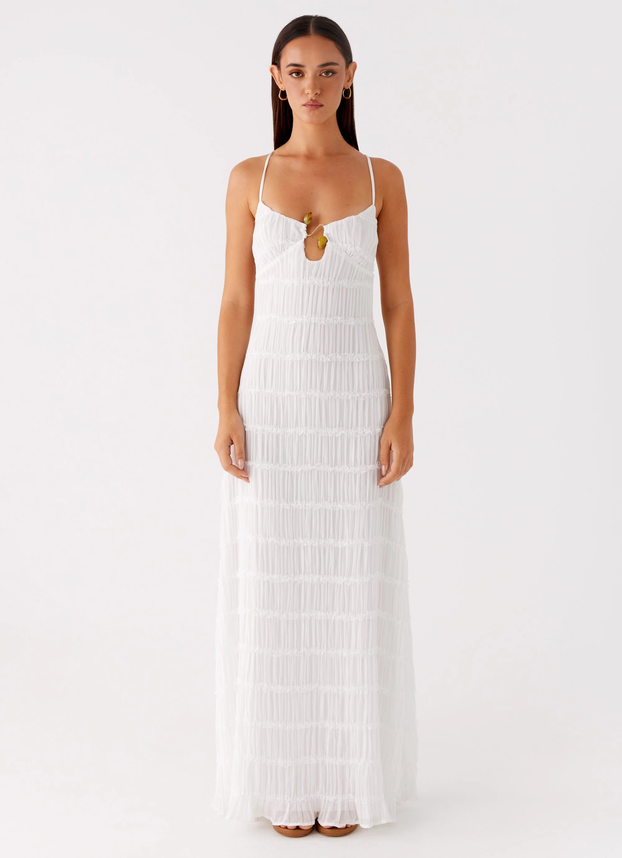 Smart Style Scoop-Neck Darwin Maxi Dress - White