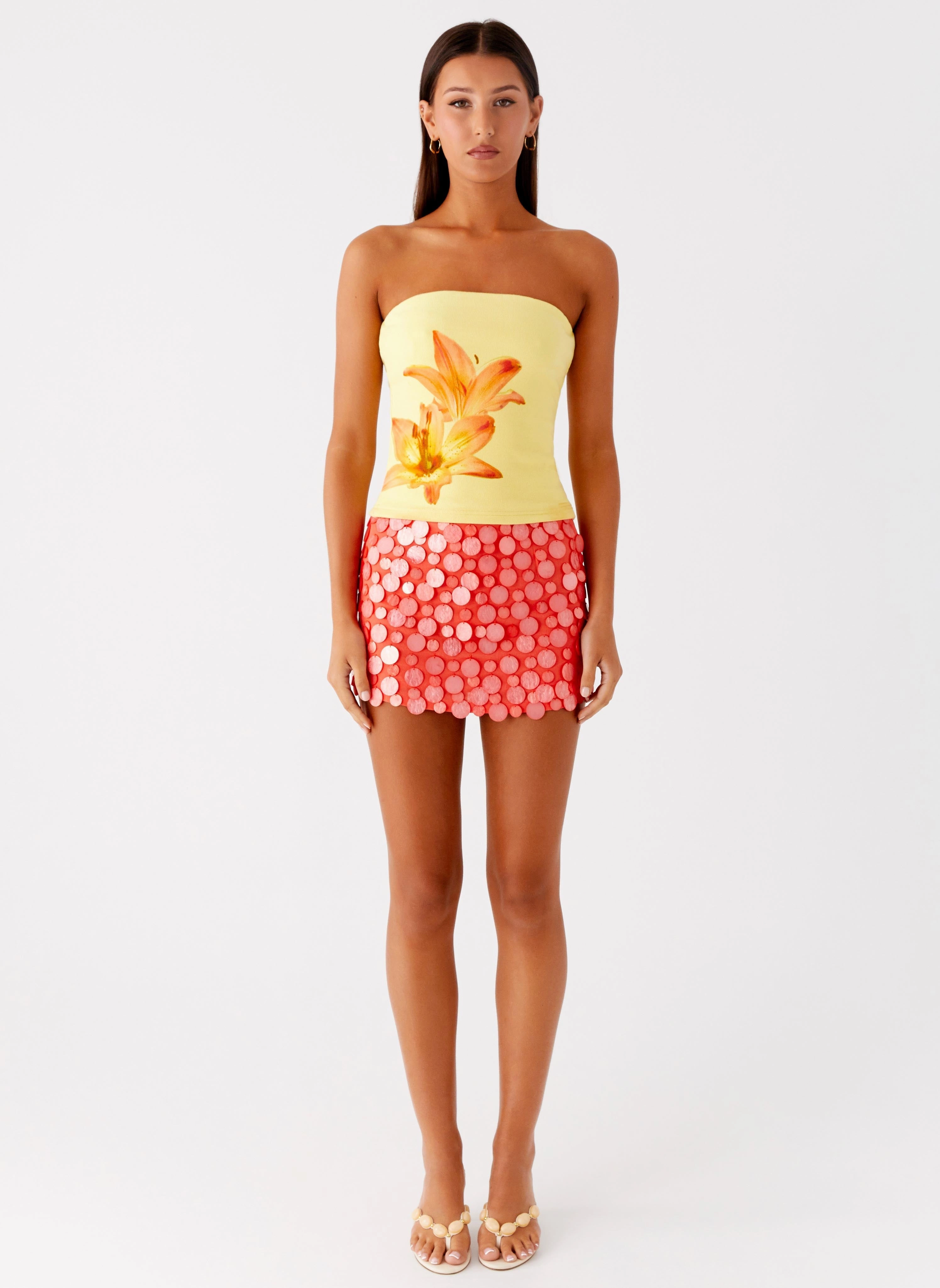 Danta Strapless Top - Yellow UV Protective Layer ComfortStretch