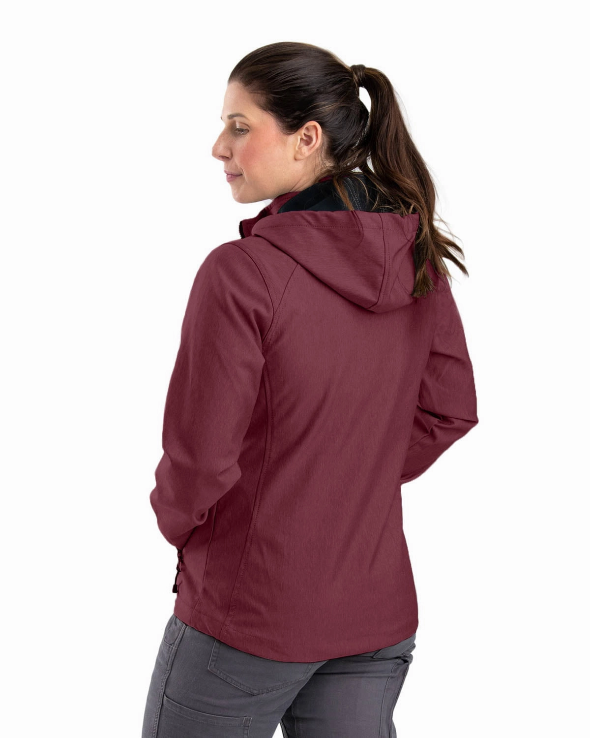 Outer Chill Piece Subtle Fashion Fit Berne Maroon Polyester Ladies Eiger Hooded Softshell