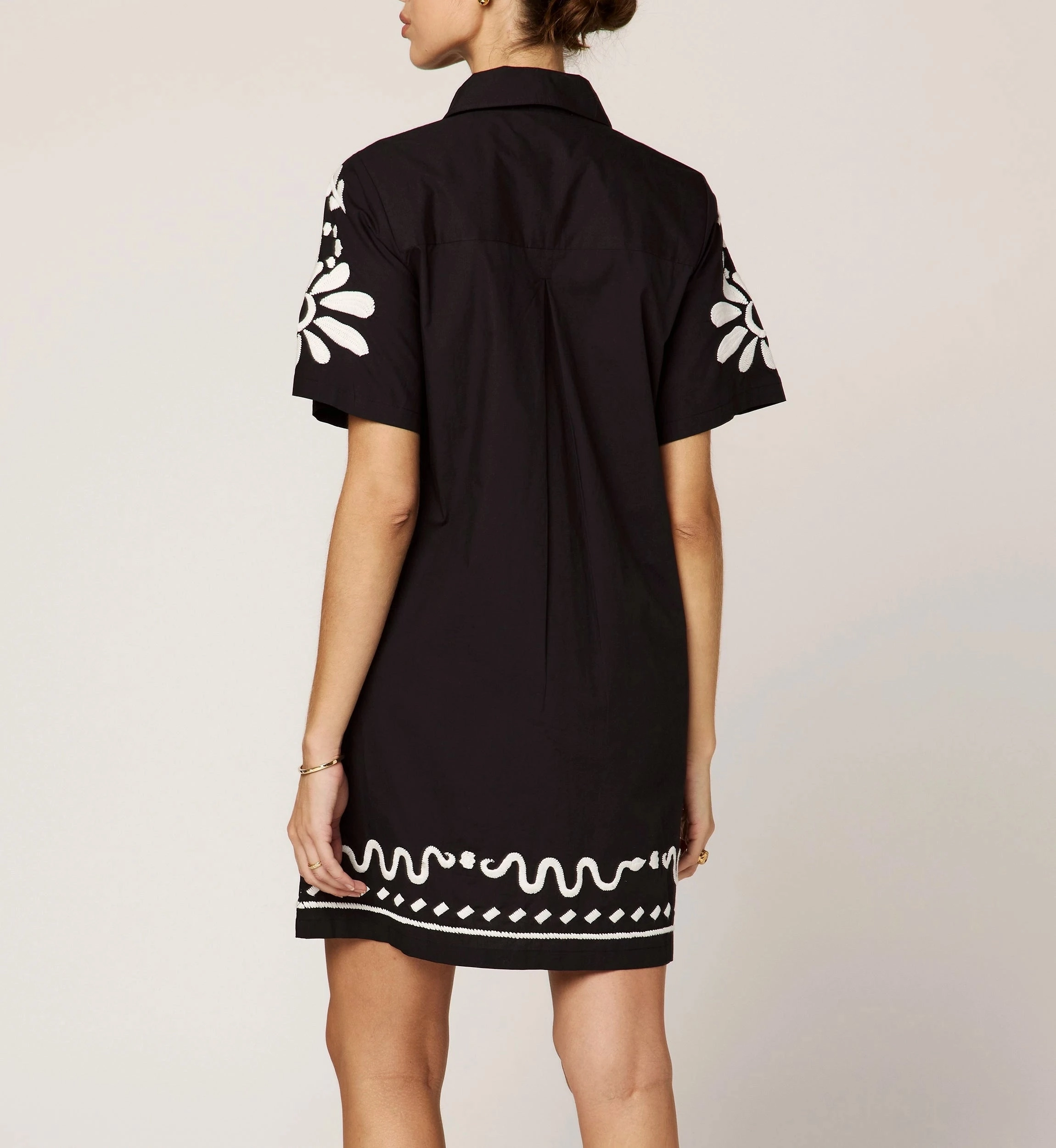 Riya Mini Dress | Black/Ivory Eco friendly materials