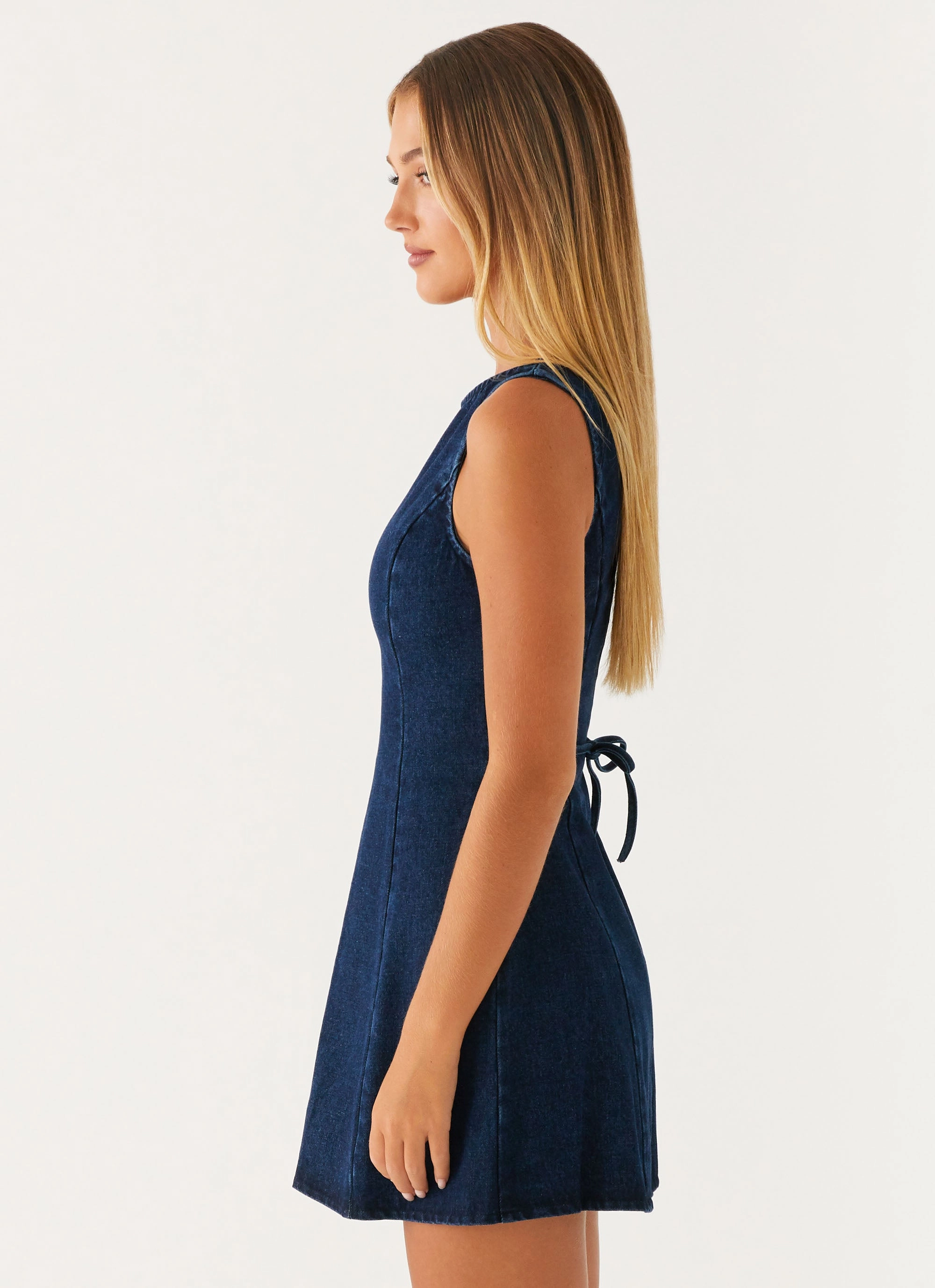 Rochelle Denim Mini Dress - Blue Effortless Look