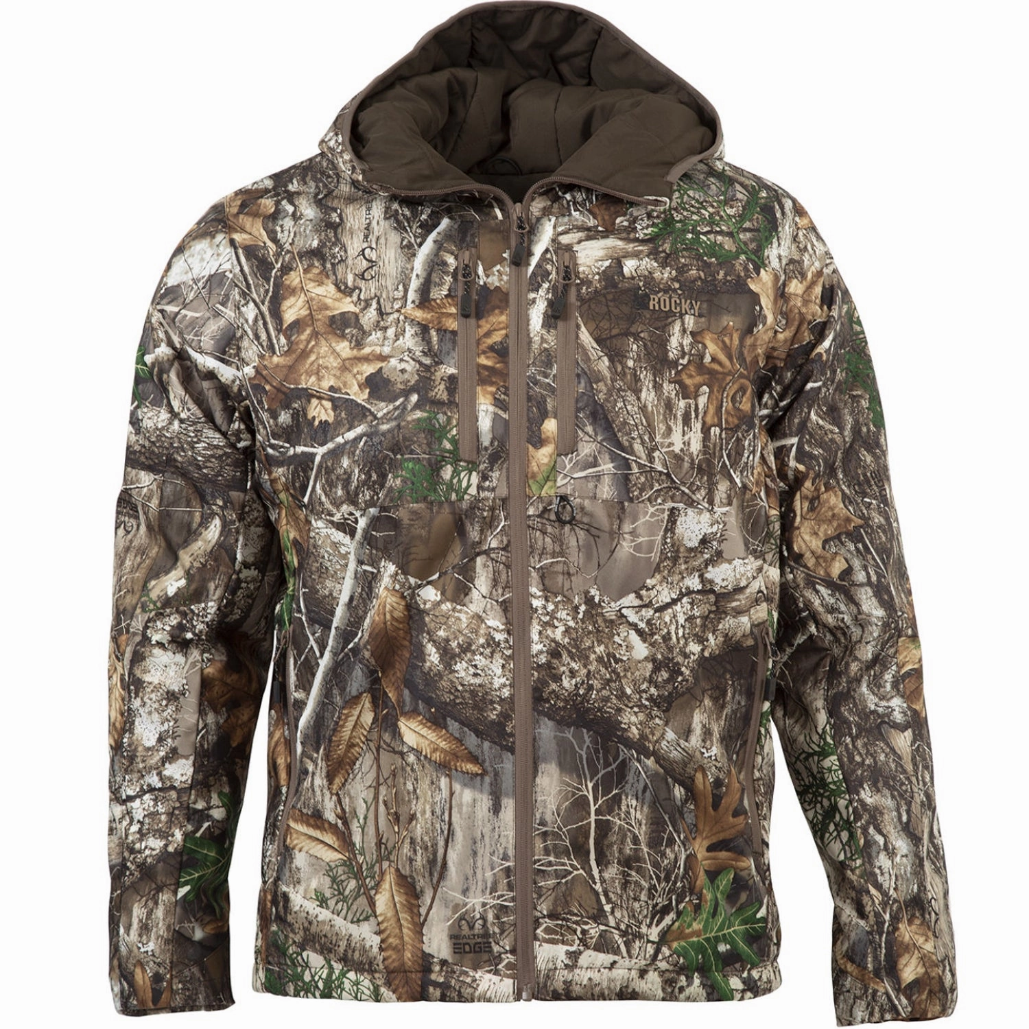 ElasticCuffs Rocky Mens Hooded Realtree Edge Polyester Softshell Jacket