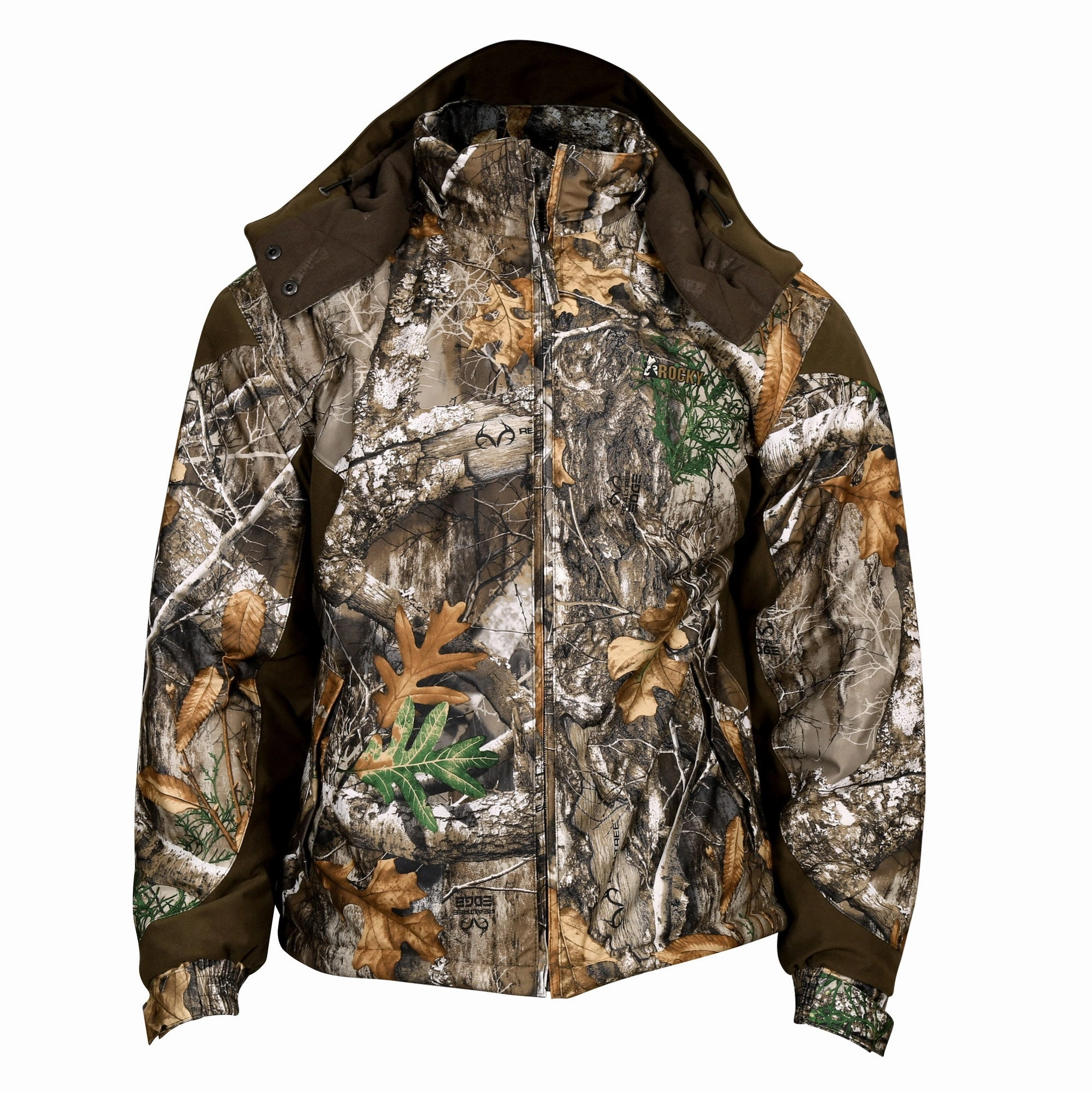 Rocky Mens Realtree Edge Polyester ProHunter Insulated Parka Recycled Polyester Blend