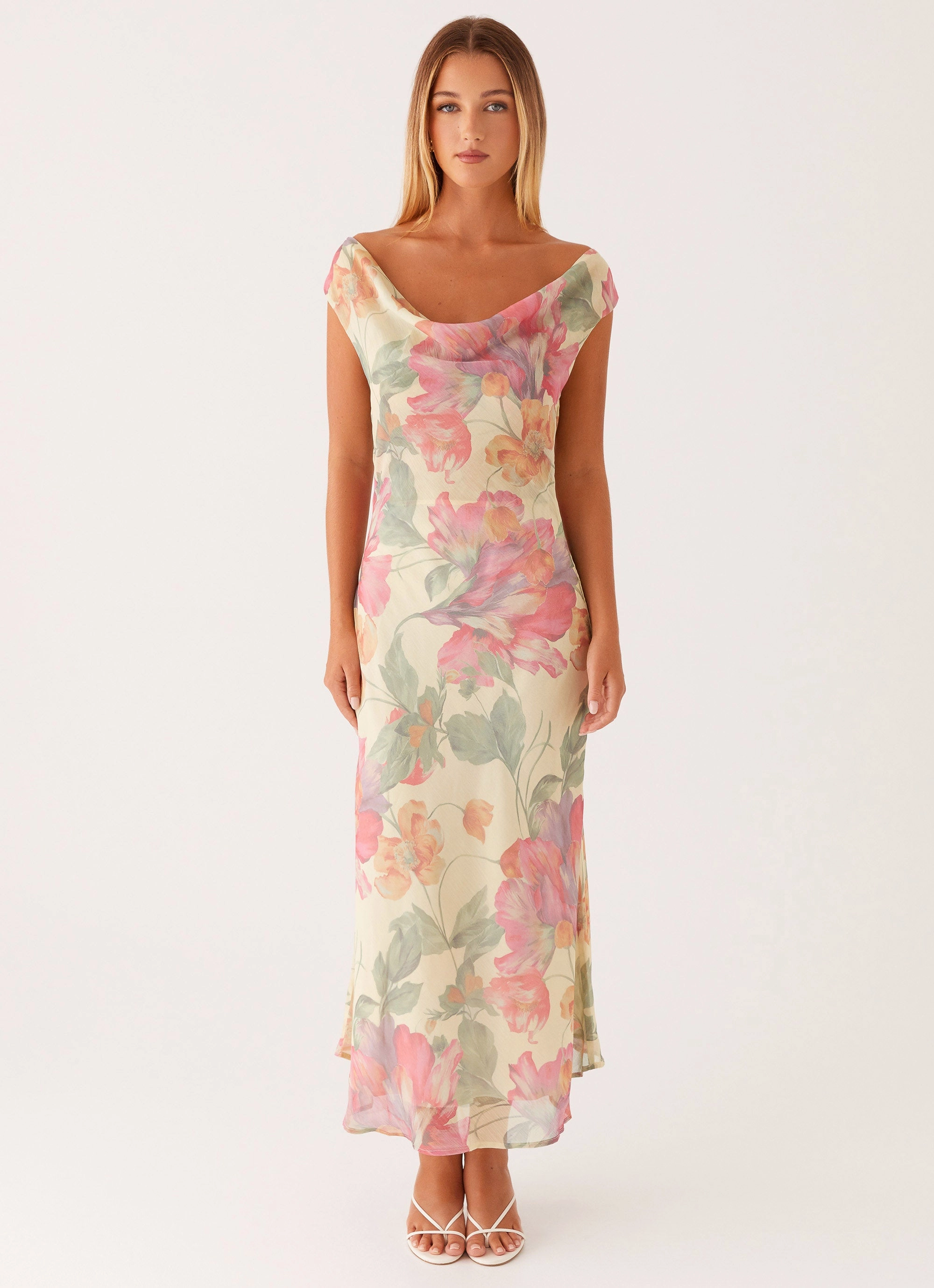 Feminine Movement Office Smart Role Model Maxi Dress - Yellow Peony
