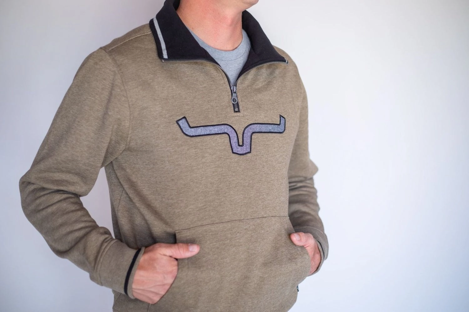 OdorResistantFabric Stay Dry Interior Kimes Ranch Mens Filmore Army Heather Cotton blend Hoodie