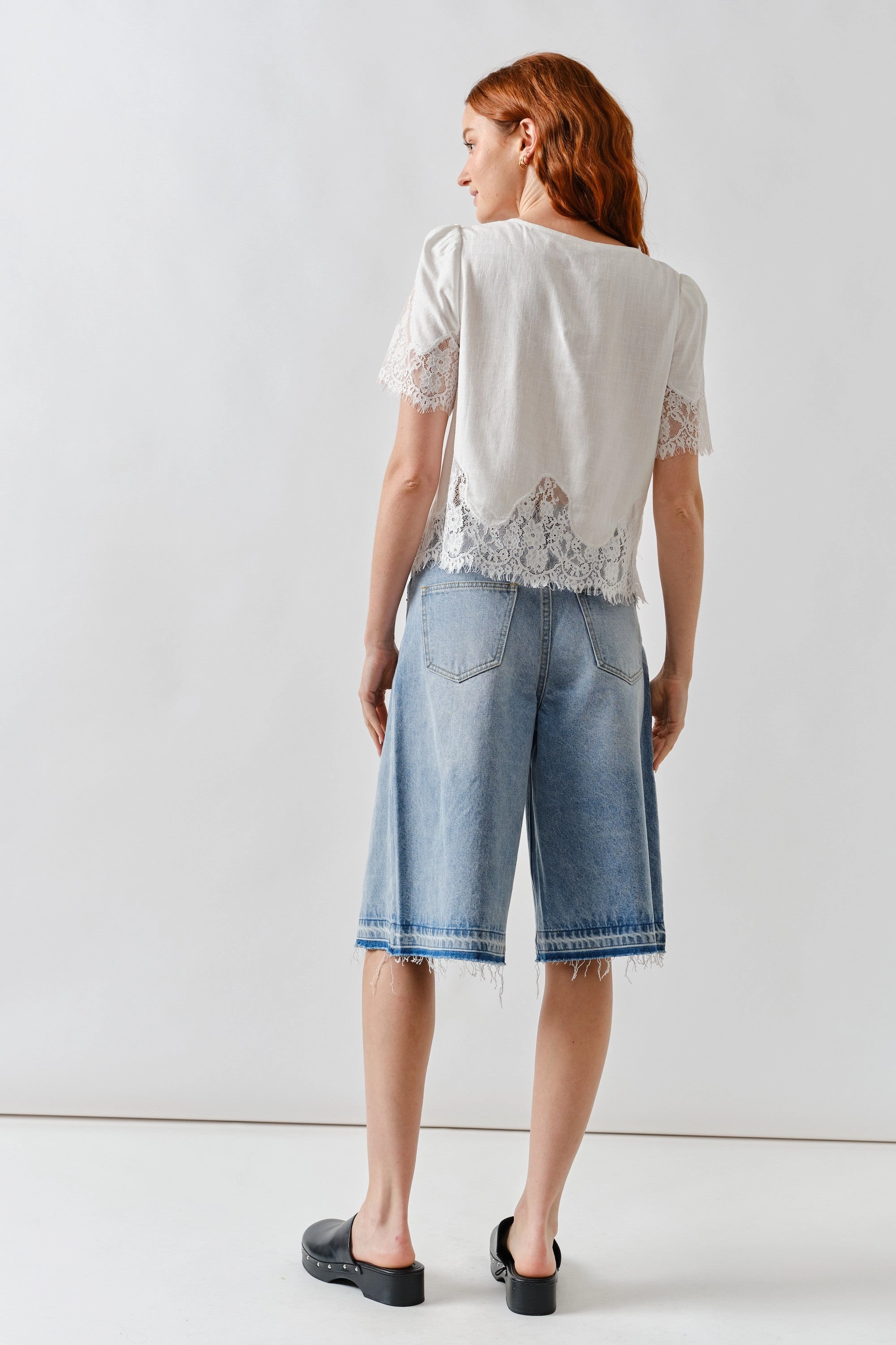 Romantic Lace Blouse - White Fitted Design