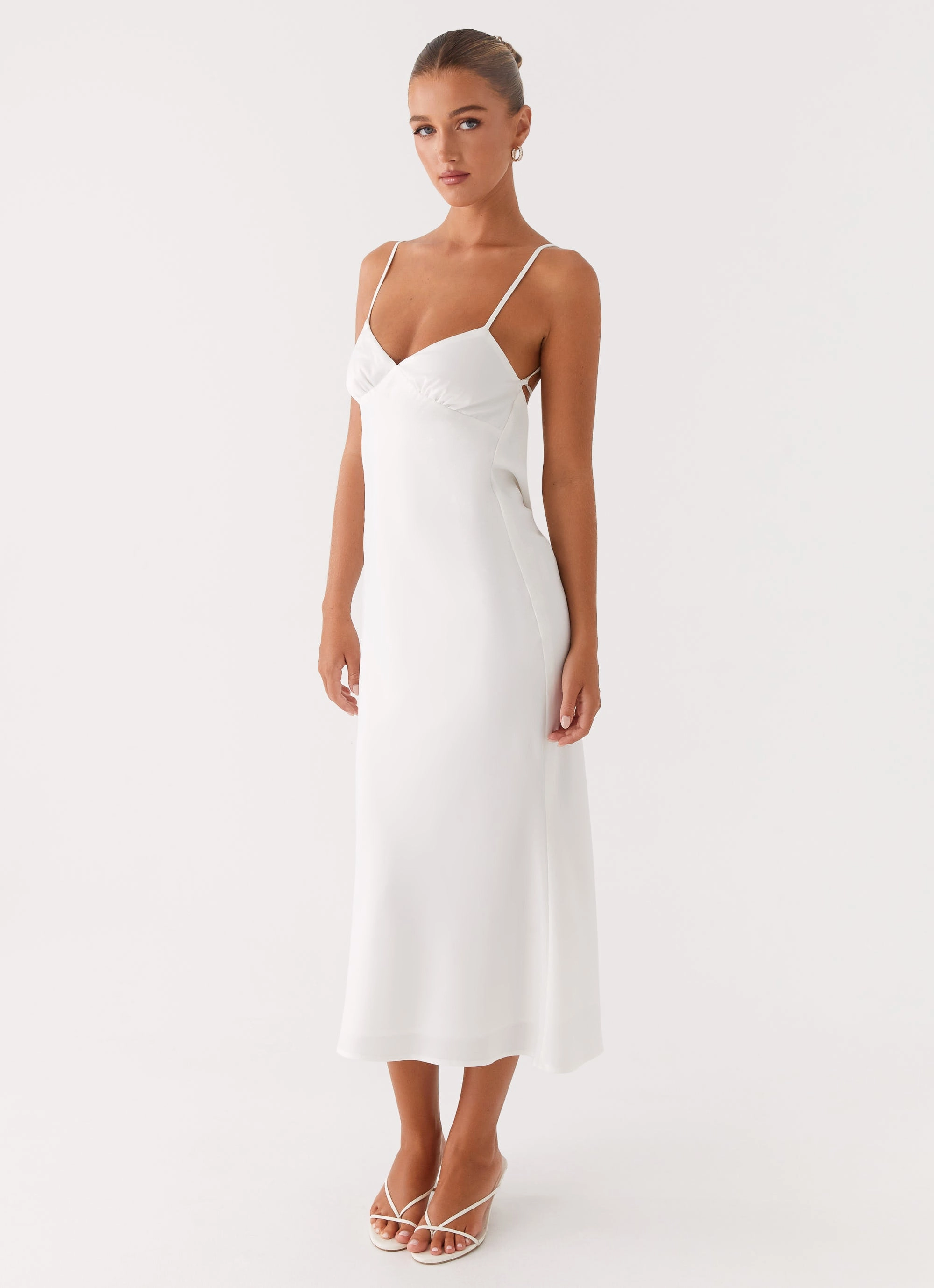 Classic Mood Light Fall Bentley Midi Dress - White