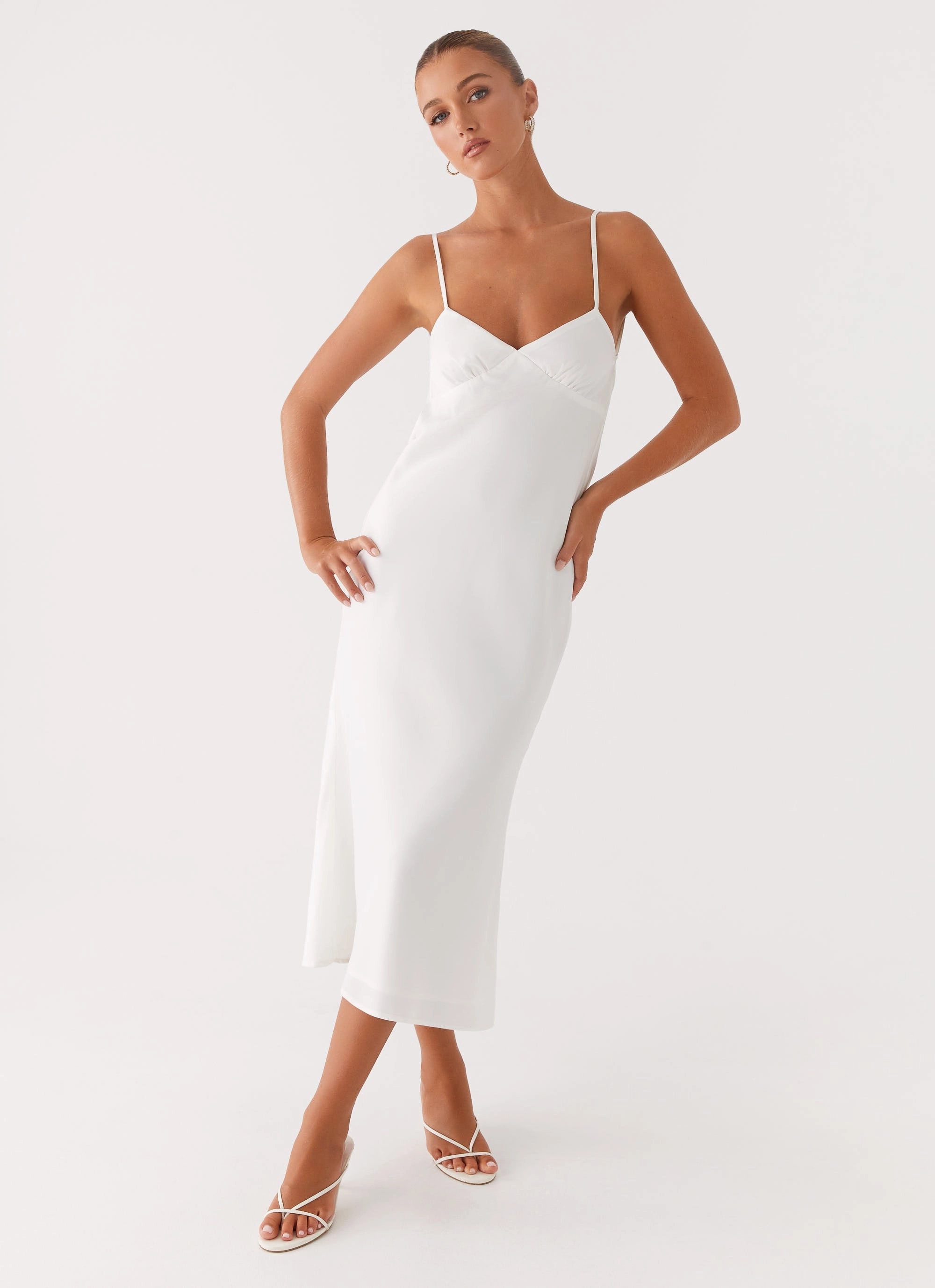 Quick Layer Bentley Midi Dress - White