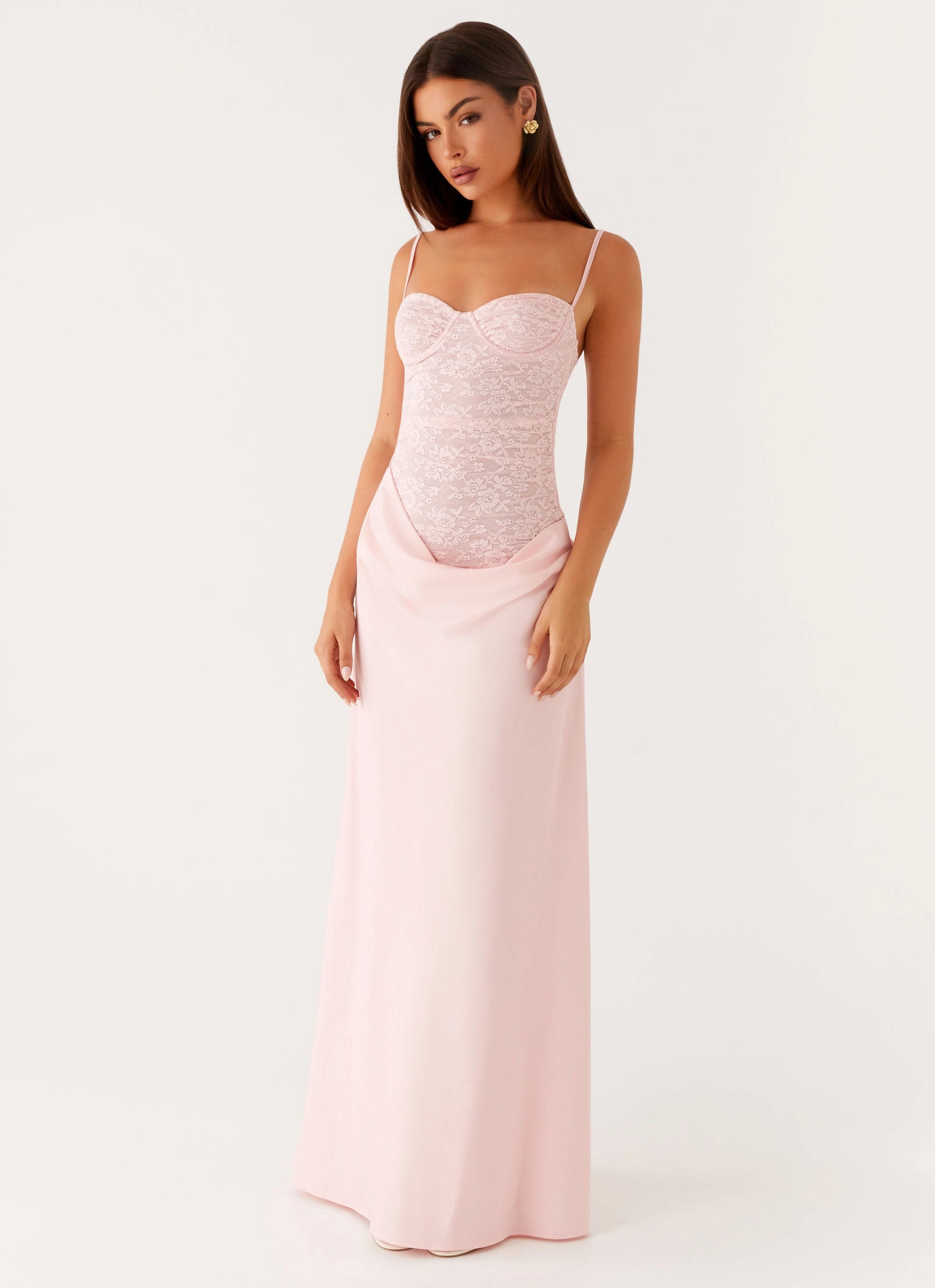 Convertible-Style Neutral Finish Romy Maxi Dress - Pink