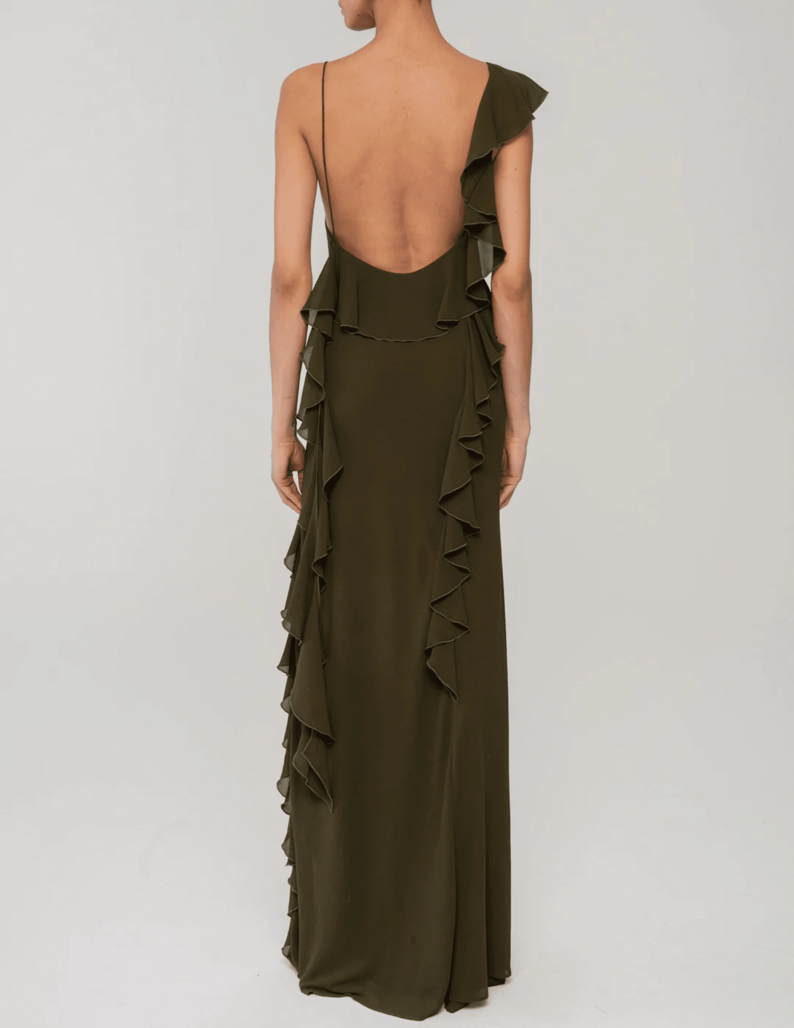 Ronny Kobo Olivialle Asymmetrical Ruffle Maxi Dress Subtle Glam