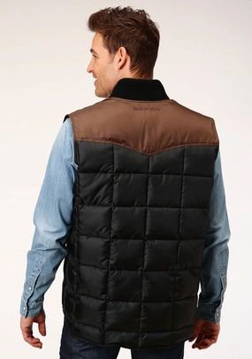 Everyday Active Style Roper Mens Black/Brown Polyester Insulated Vest