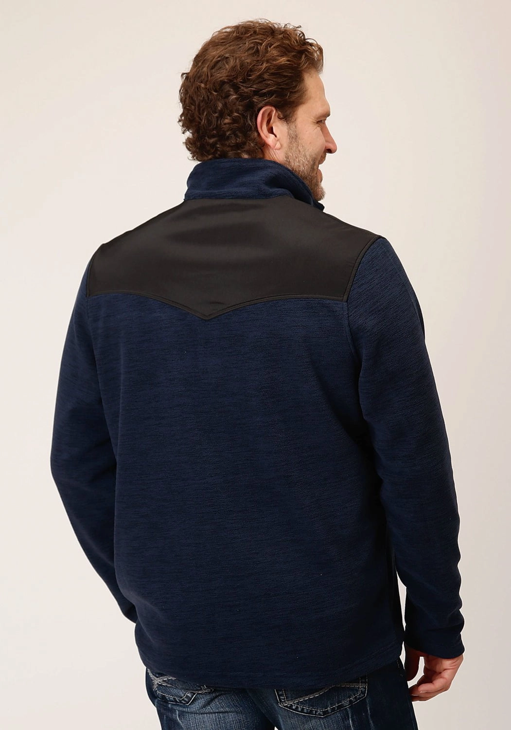 PocketPlacement Roper Mens Lightweight Blue 100% Polyester Fleece Jacket