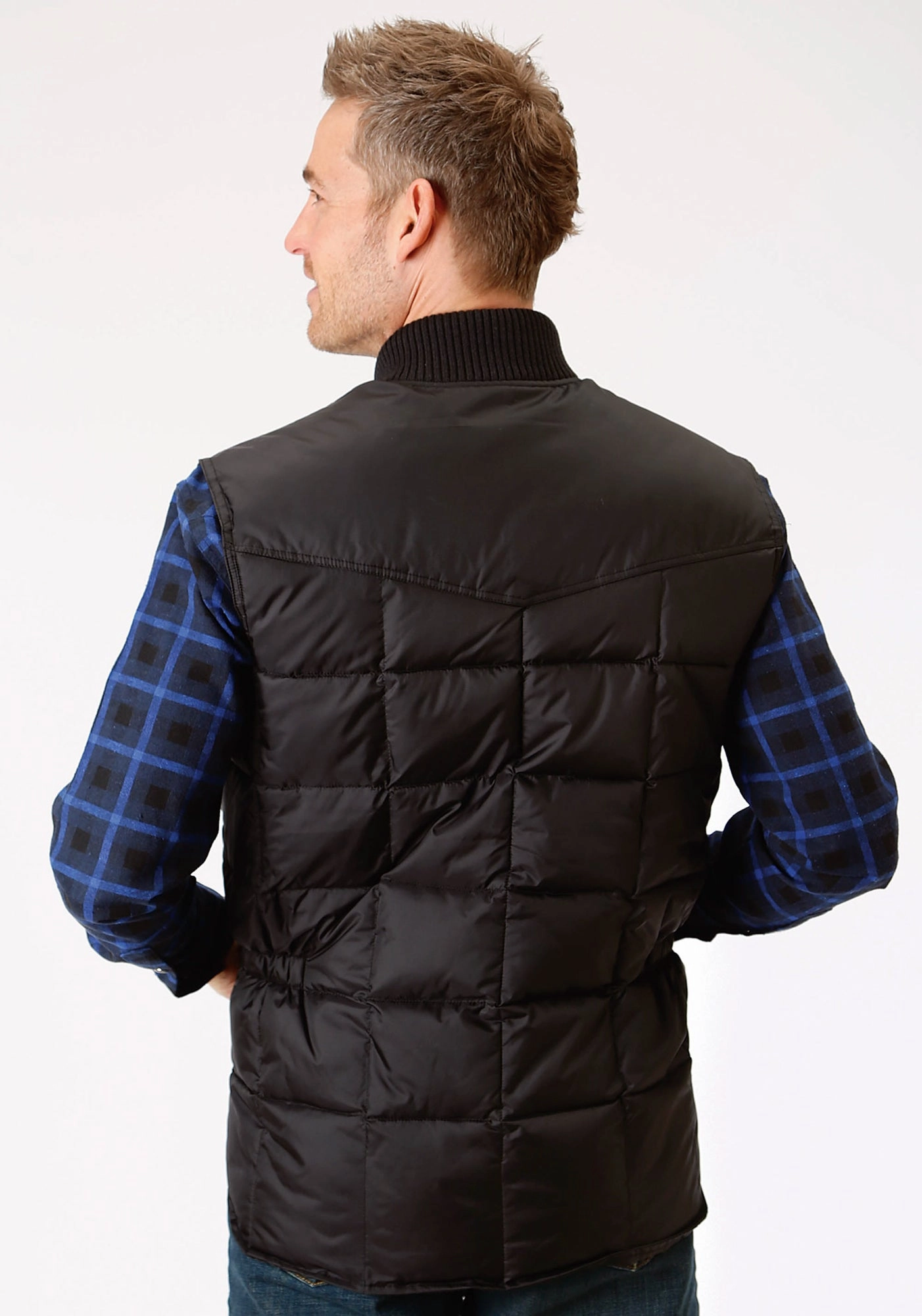 Roper Rangegear Mens Black Polyester Insulated Vest Hollow Fiber Fill