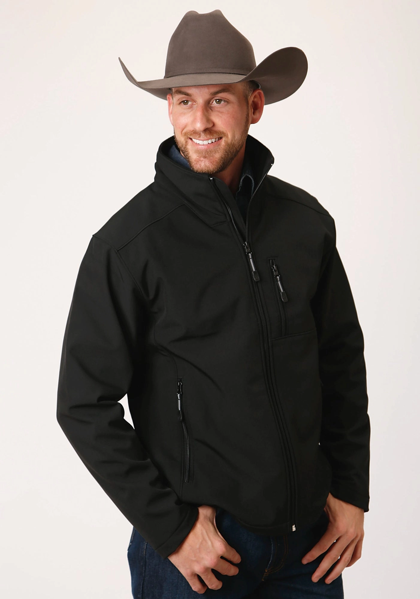 Practical Design Roper Technical Mens Black Polyester Softshell Jacket