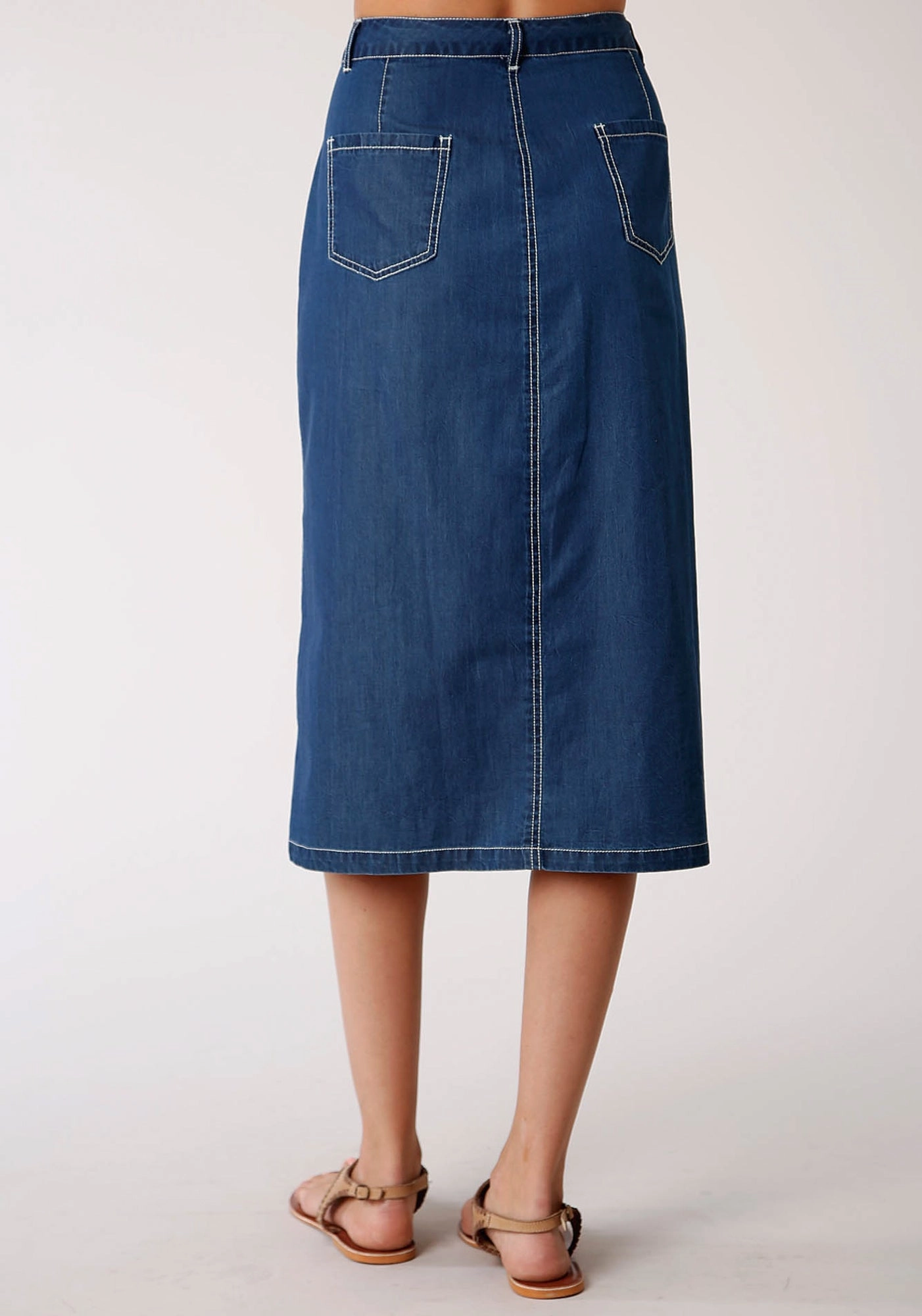 Performance Outfit Roper Womens Denim Blue 100% Cotton 28in Straight Skirt