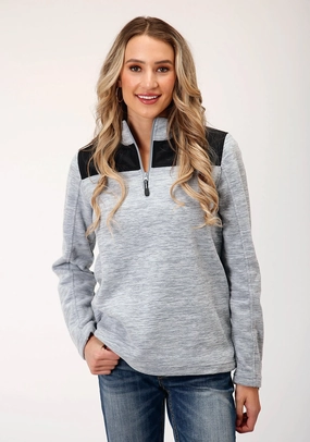 Magnetic Fasteners Secure Closure System Roper Womens Micro Grey 100% Polyester Fleece Jacket