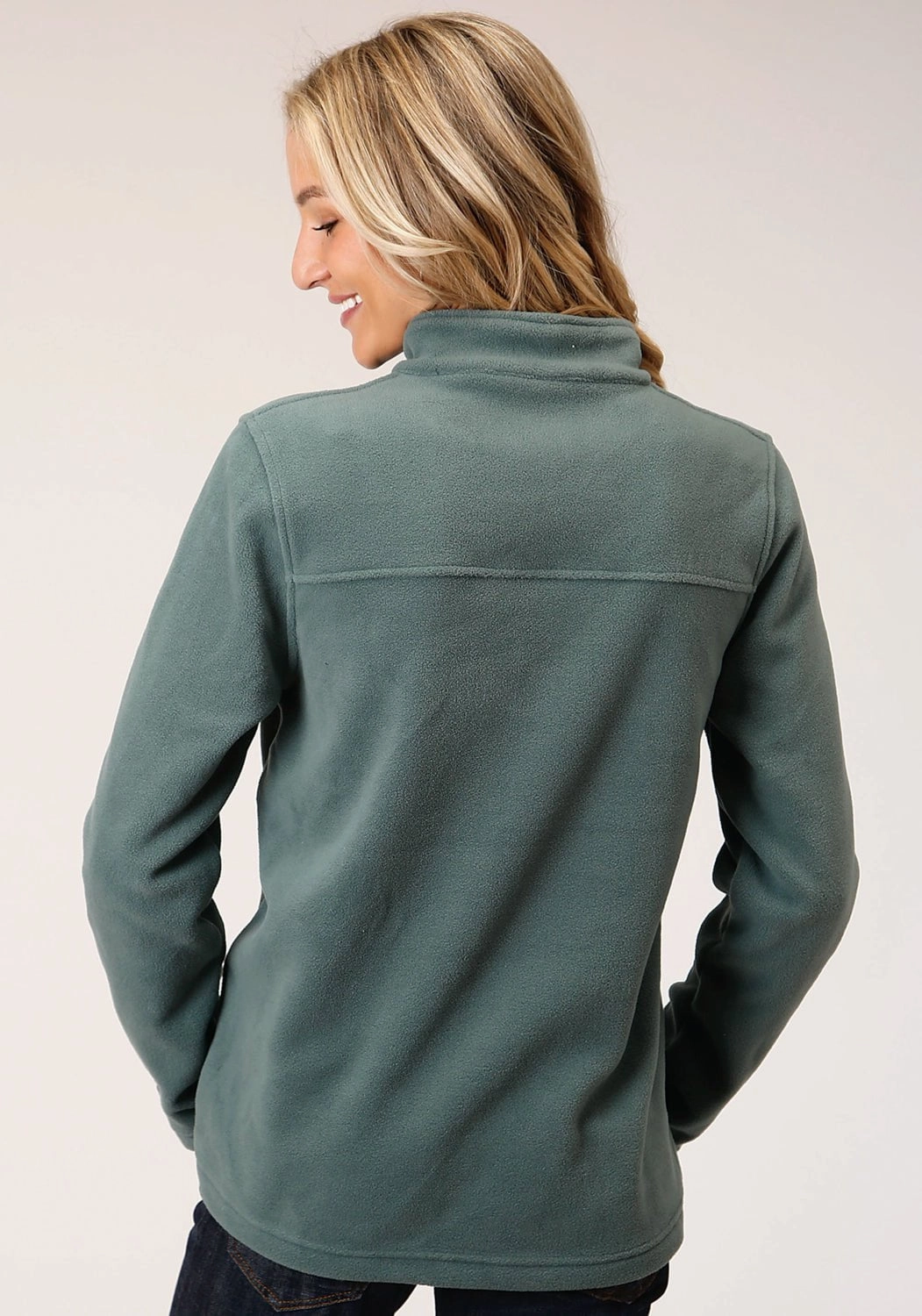 Temperature Regulating Fabric Roper Womens Misty Green Polyester Micro Fleece Jacket