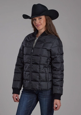 Odor control Roper Womens Poly Filled Western Black 100% Polyester Insulated Jacket