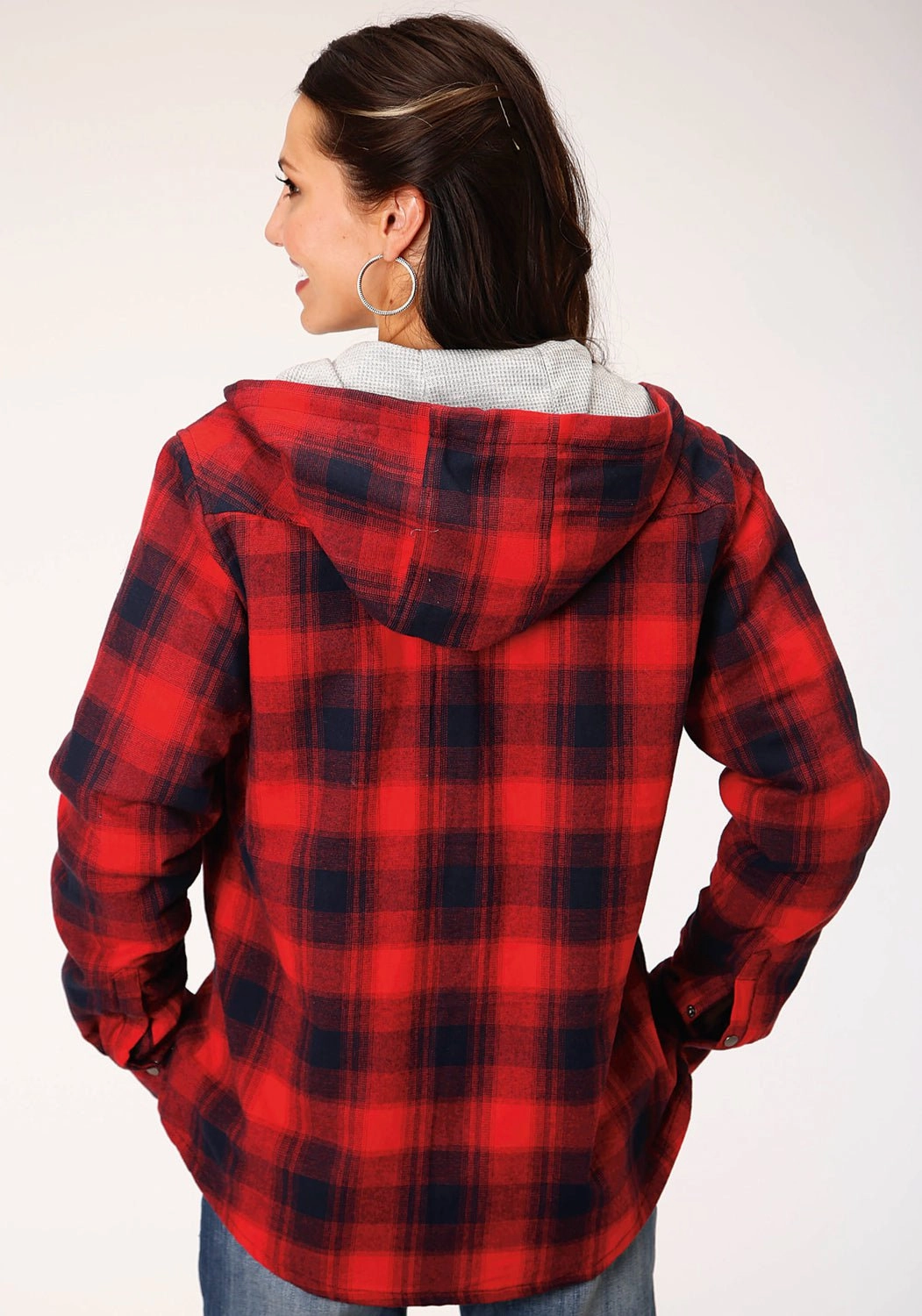 Pocket Details Heat Retention Lining Roper Womens Red 100% Cotton Thermal Lined Hooded Jacket