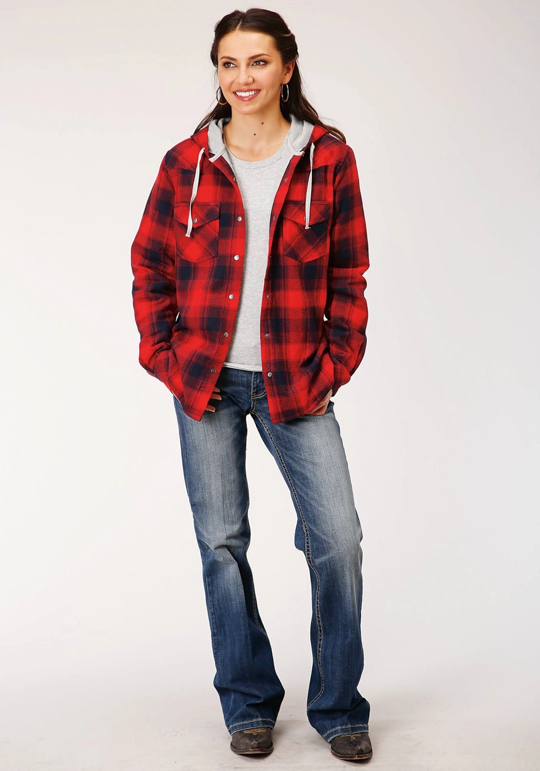 Roper Womens Red 100% Cotton Thermal Lined Hooded Jacket Water Repellent Fabric Lightweight insulation