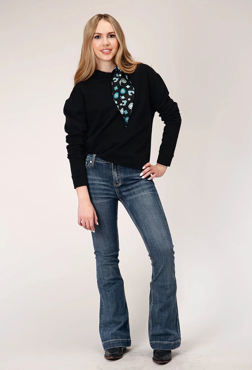 Weatherproof Zippers Reinforced Stitching Roper Womens Slouchy Fleece Black 100% Cotton Hoodie