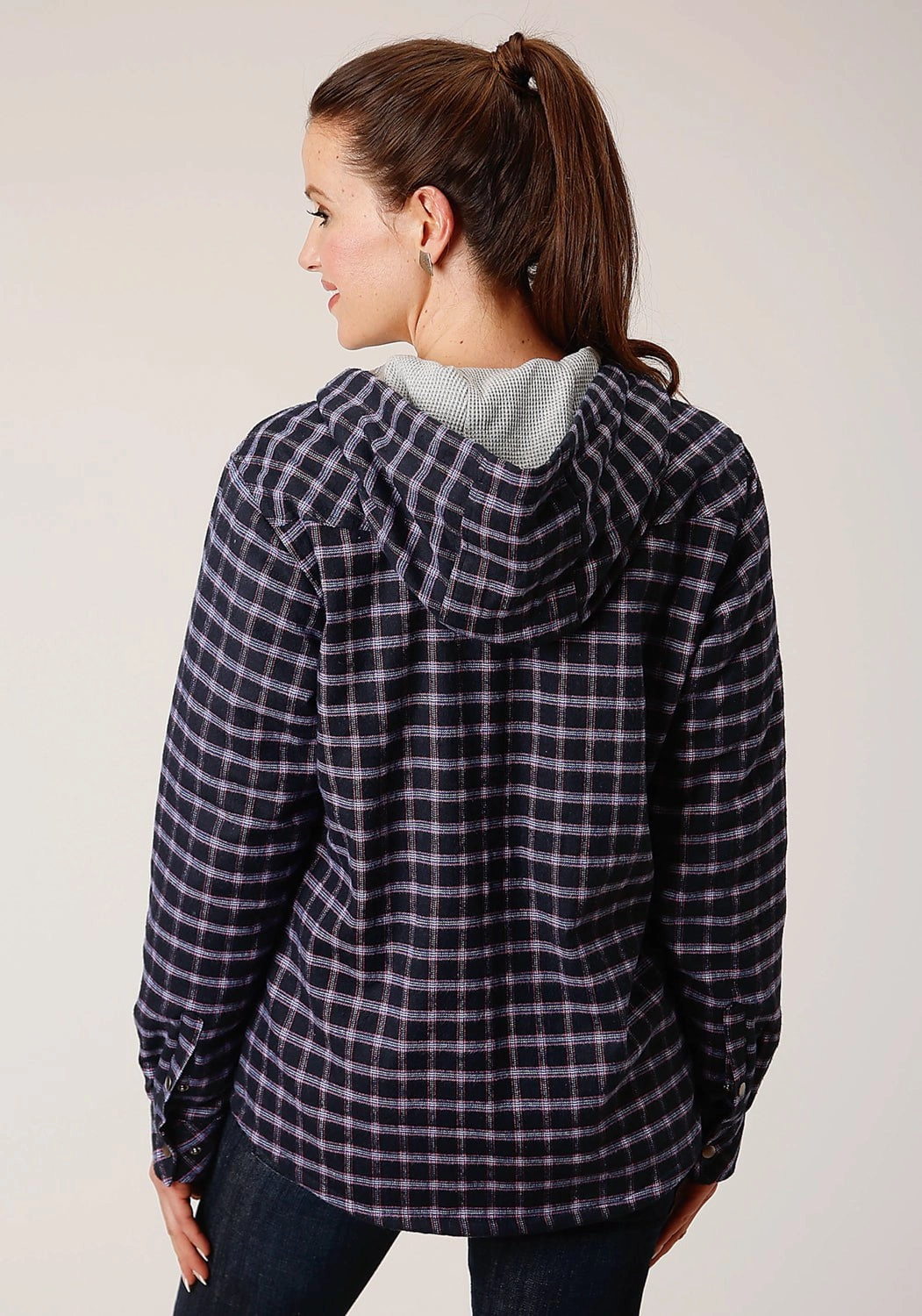 AirflowVents Roper Womens Thermal Lined Flannel Blue 100% Cotton Jacket