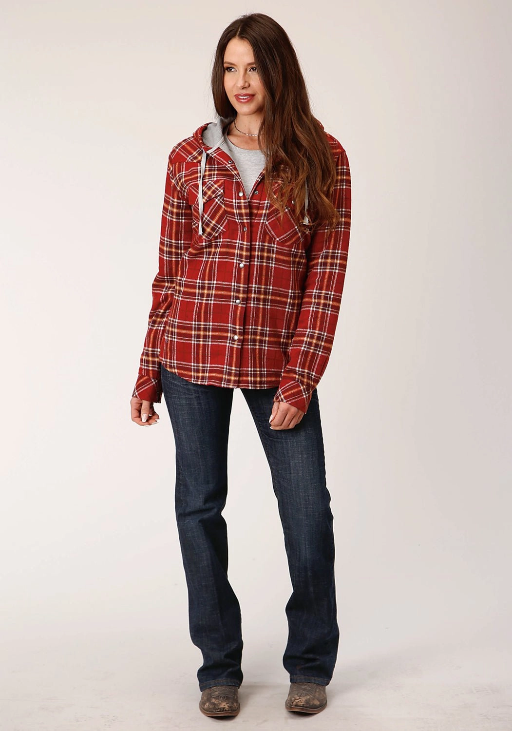 Roper Womens Thermal Lined Hooded Rust 100% Cotton Jacket Army Style