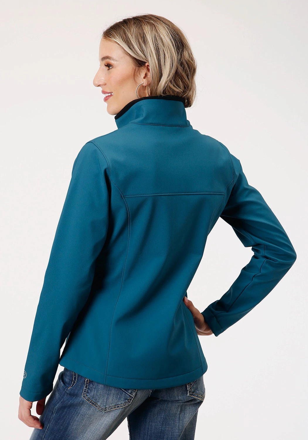 Roper Womens Zip Deep Teal Polyester Softshell Jacket Anti Slip Cuffs Eco Friendly Material