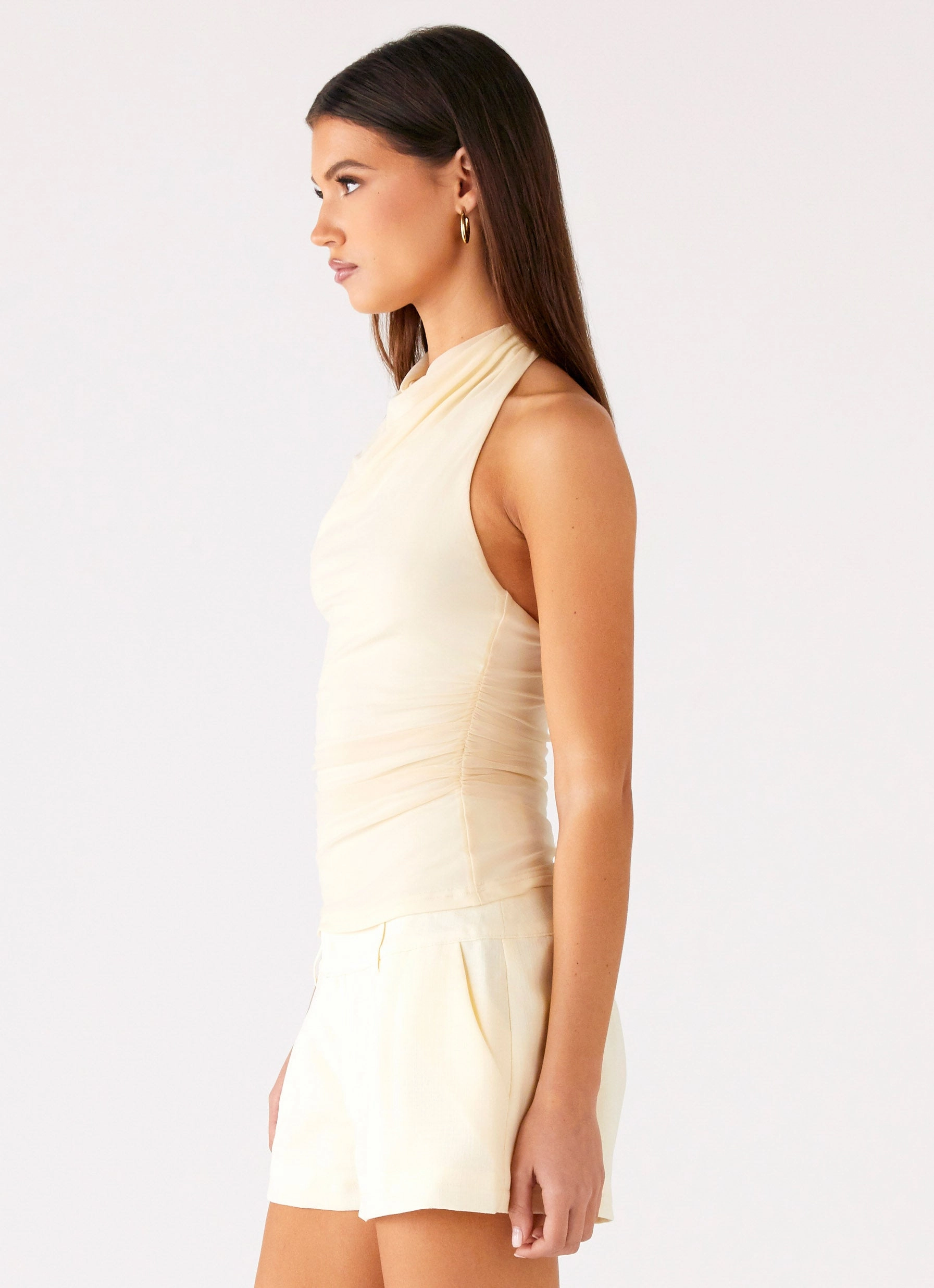 Fitted Blouse Rosana Halter Top - Butter