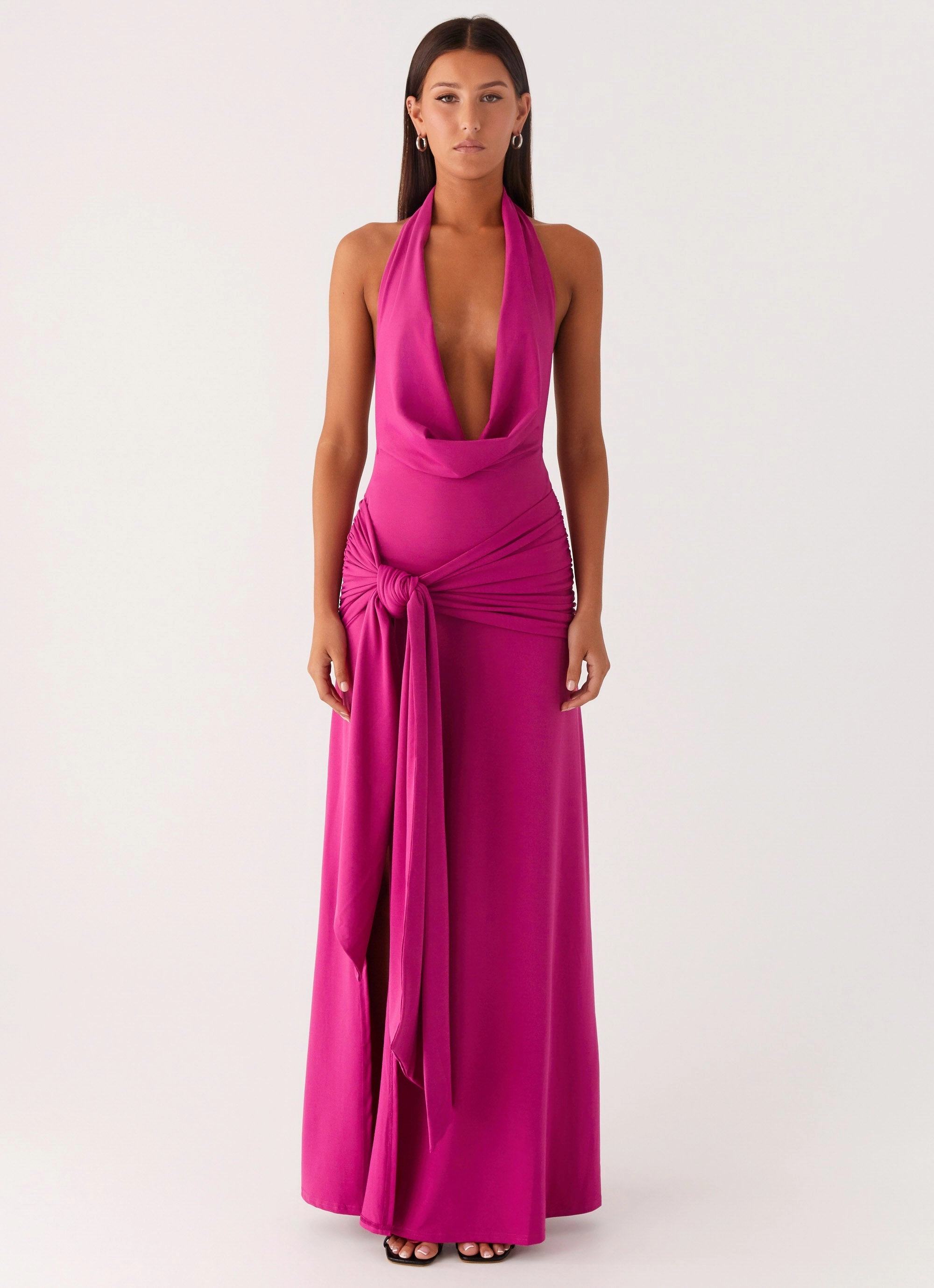 Rowan Ray Cowl Maxi Dress - Fuchsia Flattering and Effortless