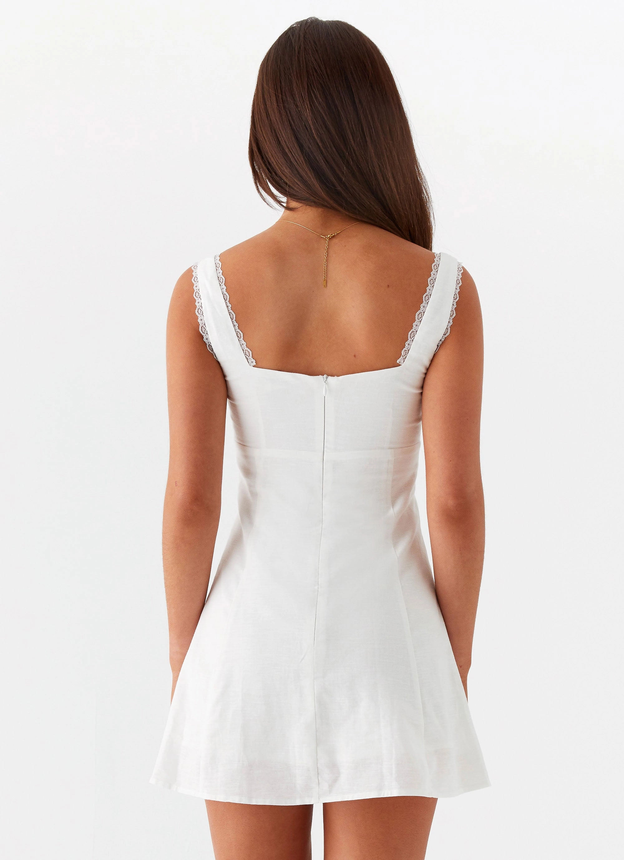 Rowena Mini Dress - White Fashion-forward day dress