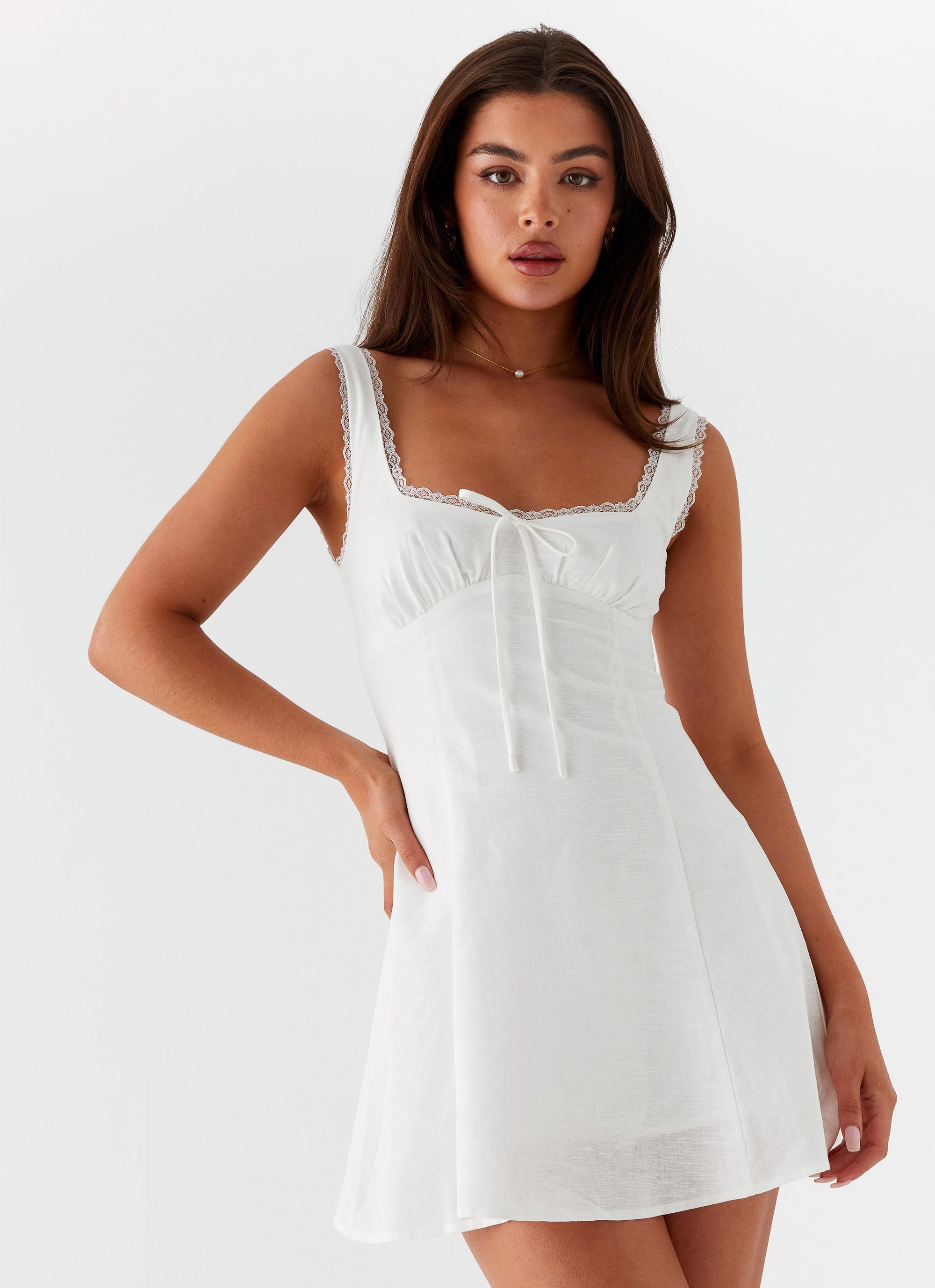 Rowena Mini Dress - White High-Fashion