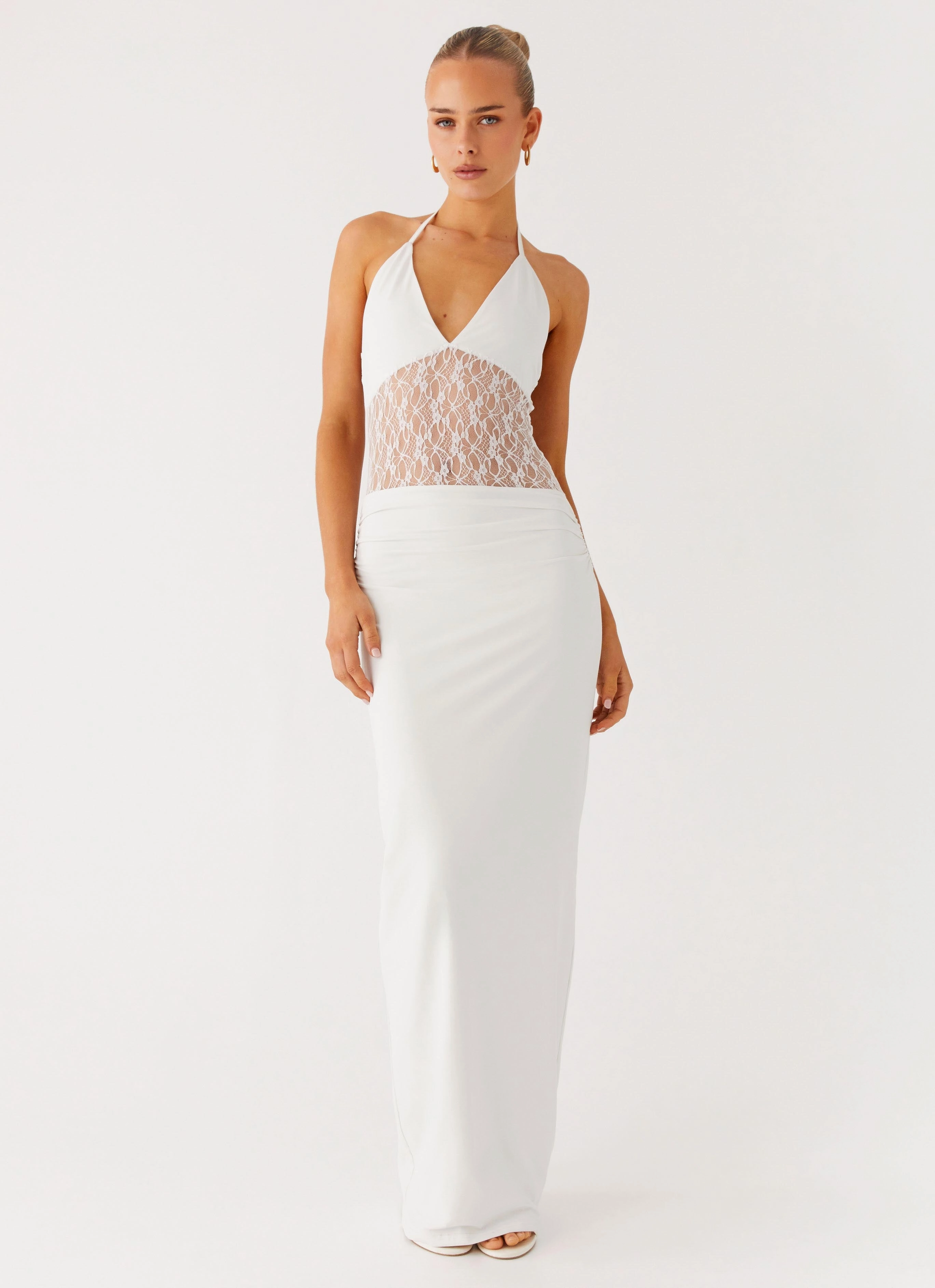 All-Season Comfort Enchant Lace Maxi Dress - Ivory
