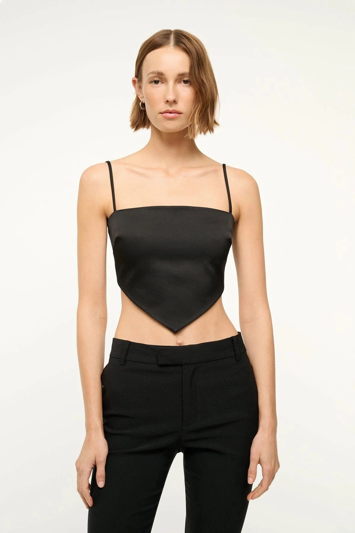 WrinkleFree Weave BreathableBack Rue Top in Black