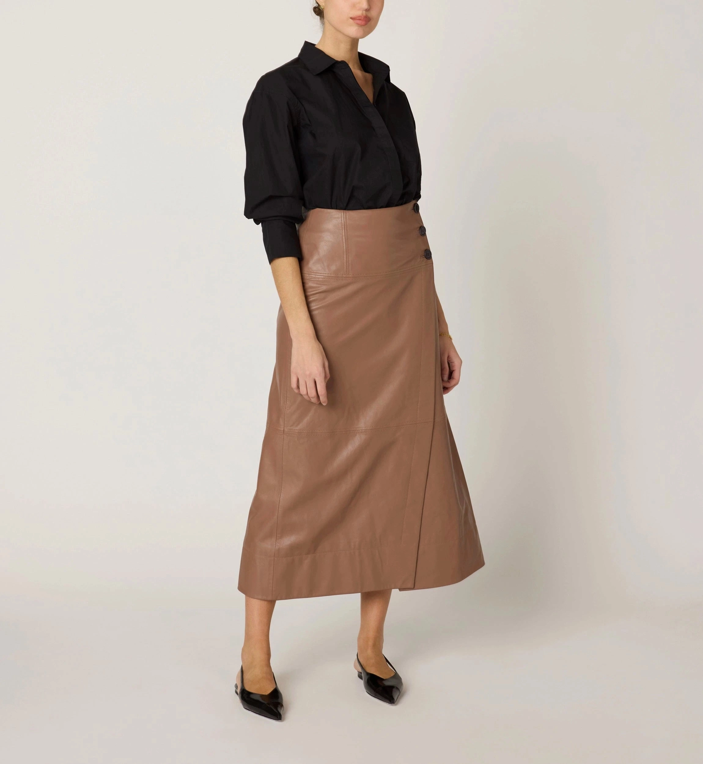 Livia Midi Skirt | Woodrose Linen Cotton Mix