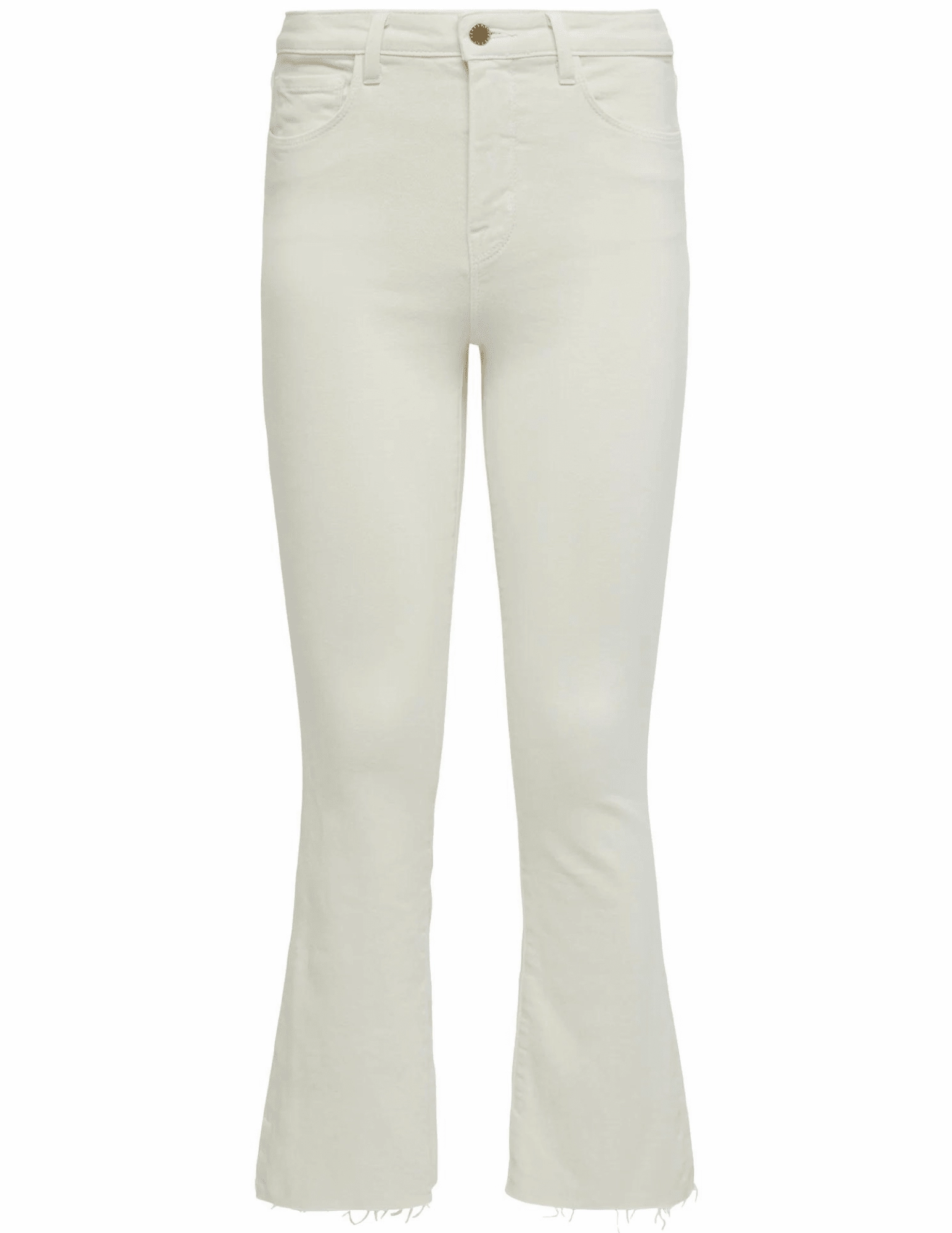 L'AGENCE Kendra High Rise Crop Flare Jeans In Vintage White ArticulatedJoints
