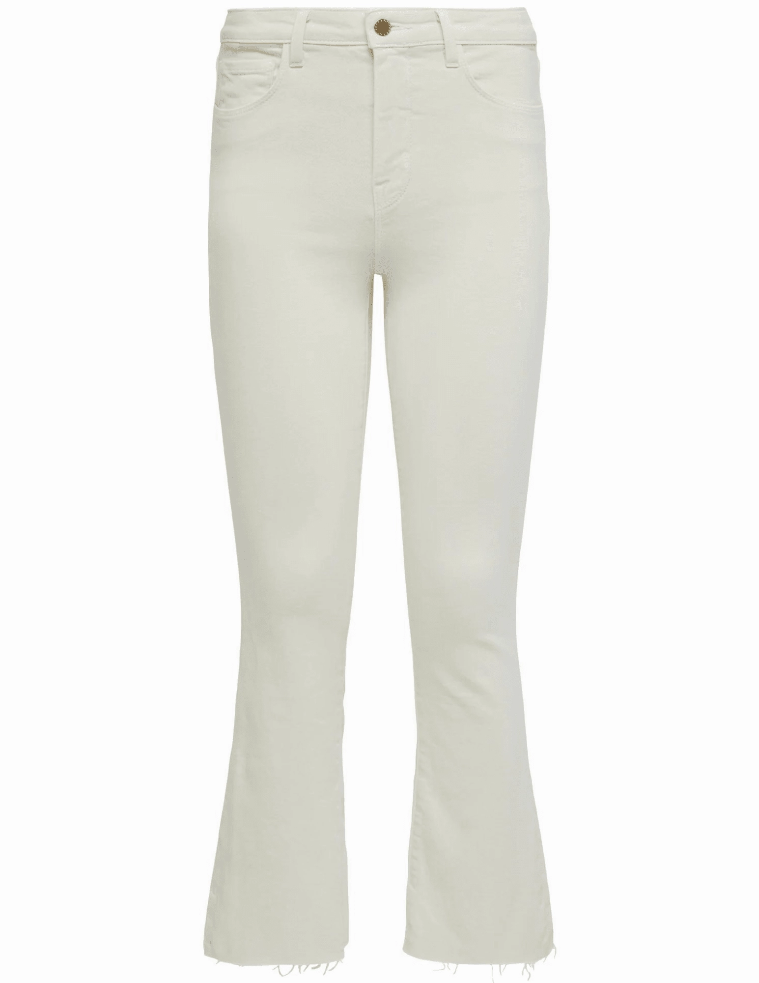 L'AGENCE Kendra High Rise Crop Flare Jeans In Vintage White Match With All