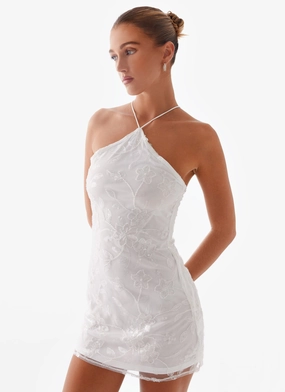 Rumi Beaded Mini Dress - White Calm Movement